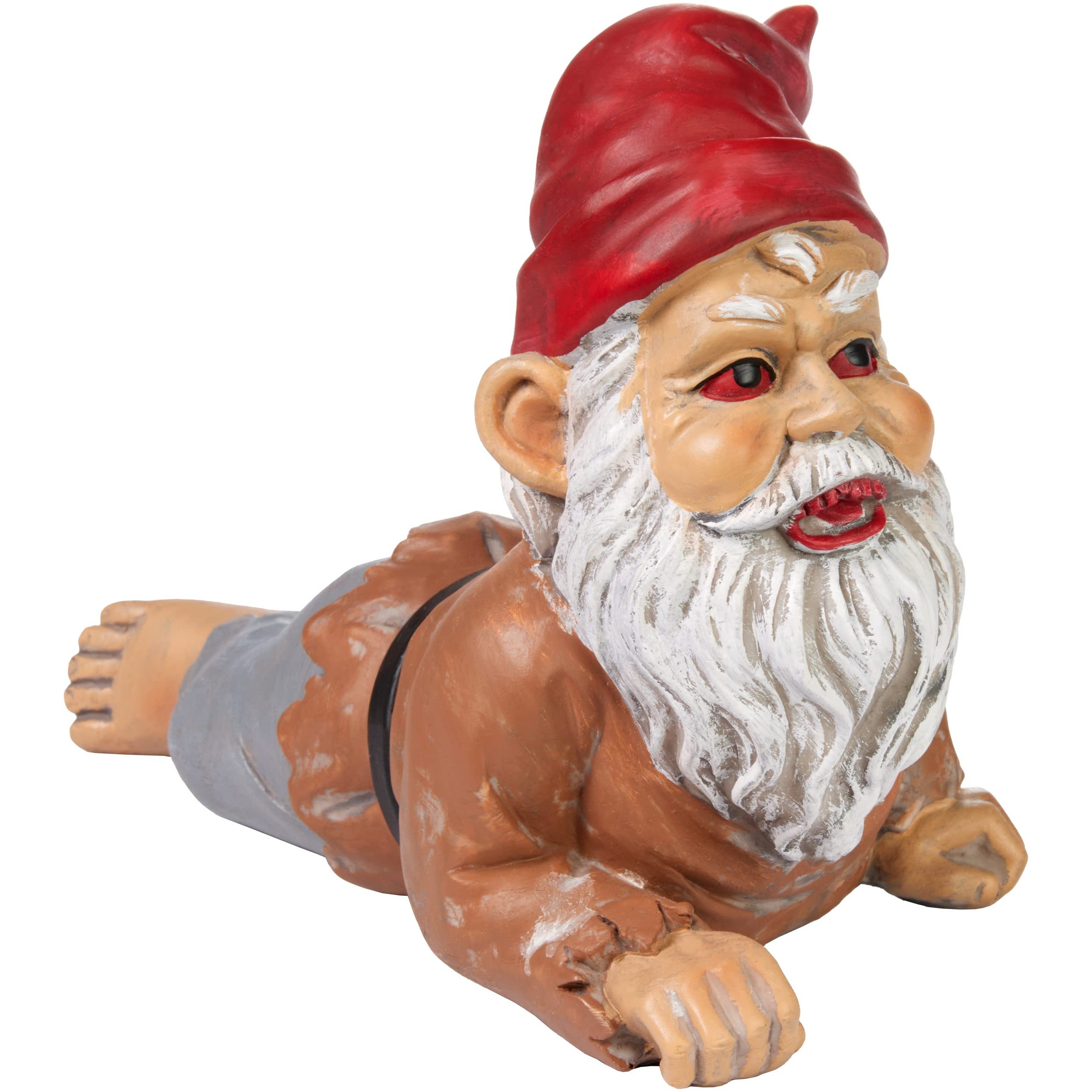 Image of Brubaker Zombie Garden Gnome - Creeping Creepy Dwarf - Funny Halloween Garden Figure - Weatherproof Decoration For Garden, Campsite - Outdoor Horror Garden Decor - 24 Cm Tall