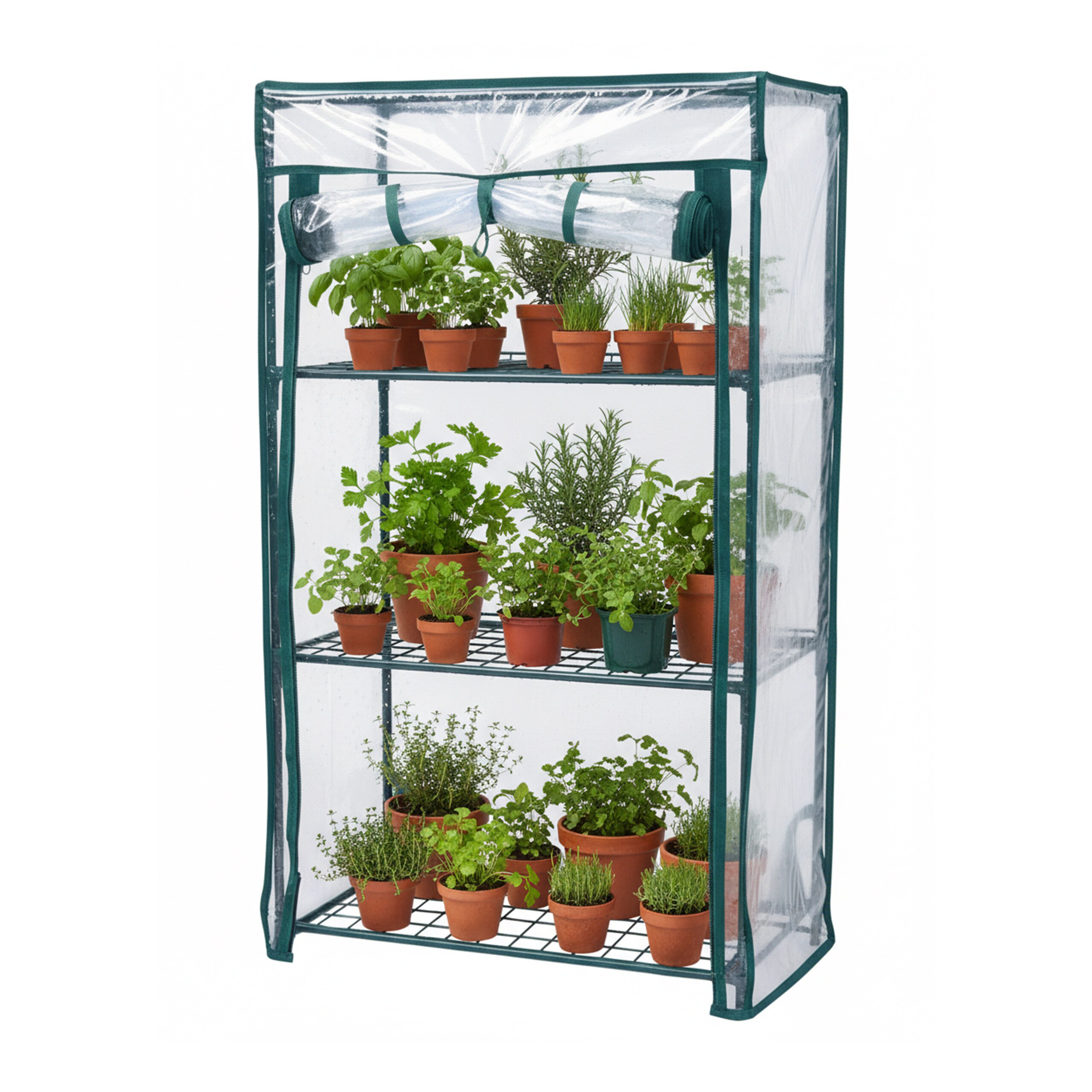 Green/transparent Balcony Greenhouse - (w)46 X (h)80 X (d)24 Cm