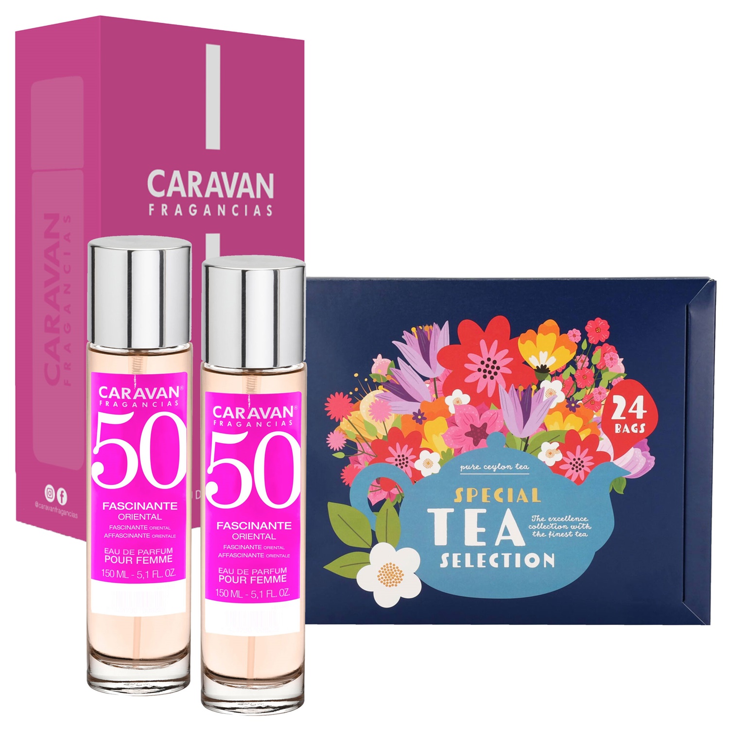 TEMU Set Of 2 Women's Fragrances + Gift Box + Of Tea With 24 Tea Bags