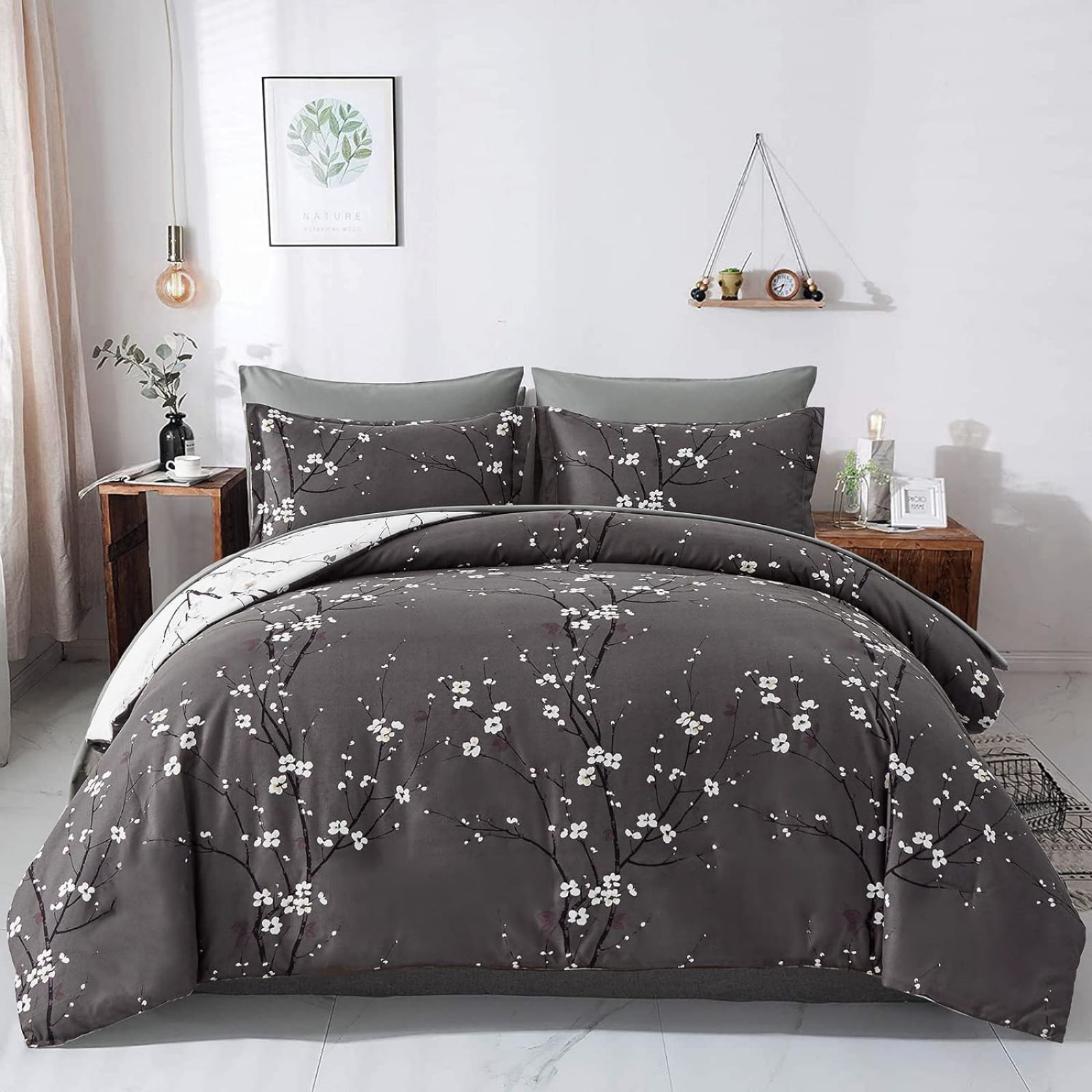 

Floral Bedding Plum Blossom Branch Elegant Bedding Sets Brushed Microfiber Soft Bedding Girls Duvet Cover With Zipper And Pillowcase 80x80cm