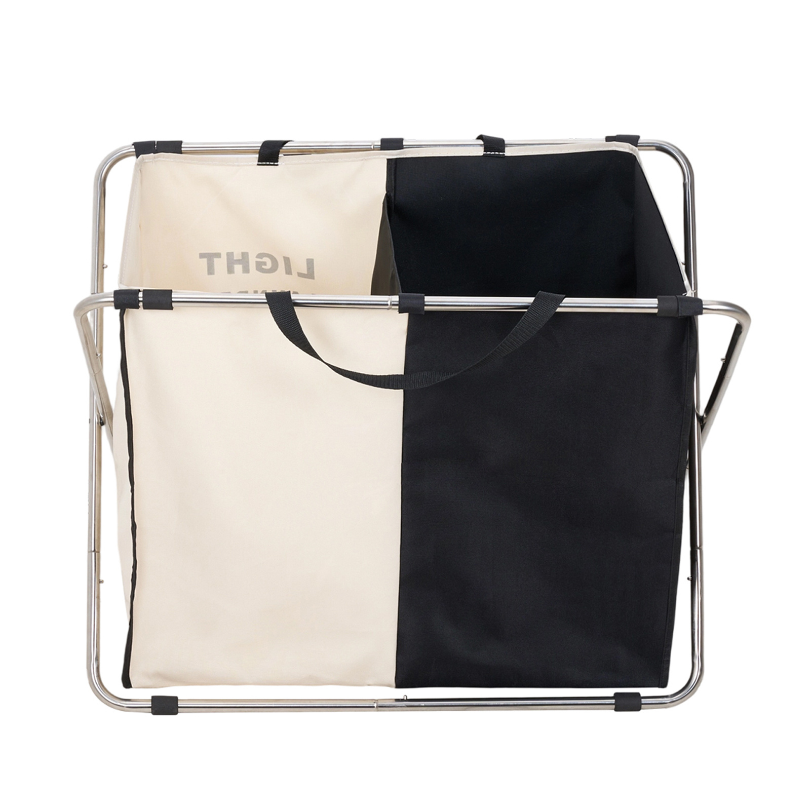 2 Compartments Laundry Basket, Foldable 2-Section Sorter
