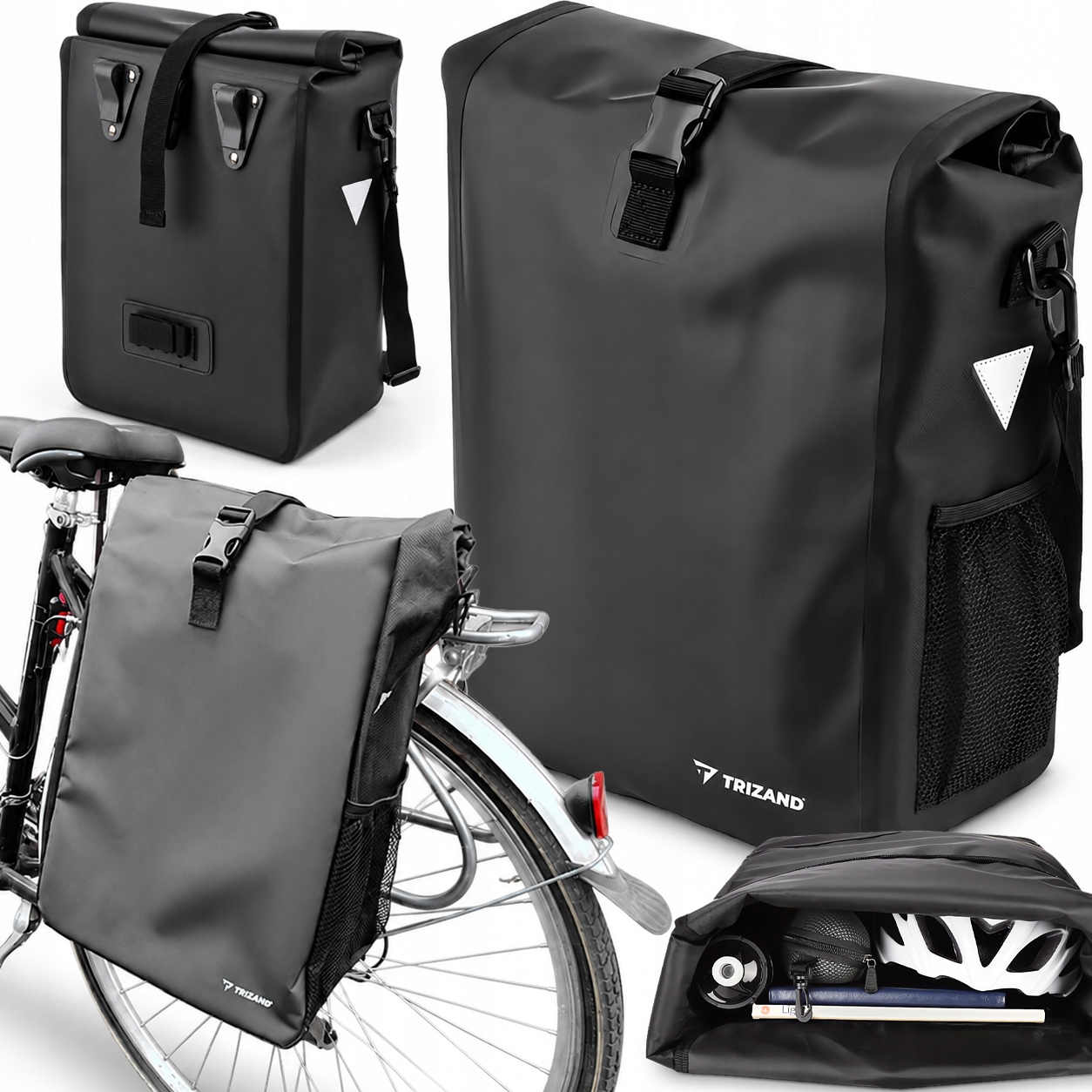 Image of Bike Pannier Bag, Large 15l Side Rack Pannier, Bicycle Trunk Bag
