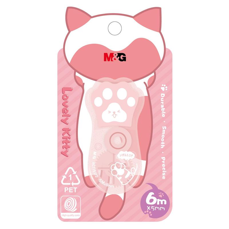 Correction Tape "" With Cat Paw Design, 6 M X 5 Mm, M&g