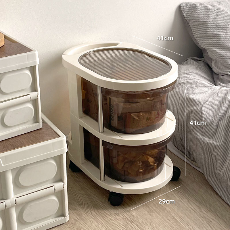 Plastic Storage Chest with 2 Drawers on Wheels