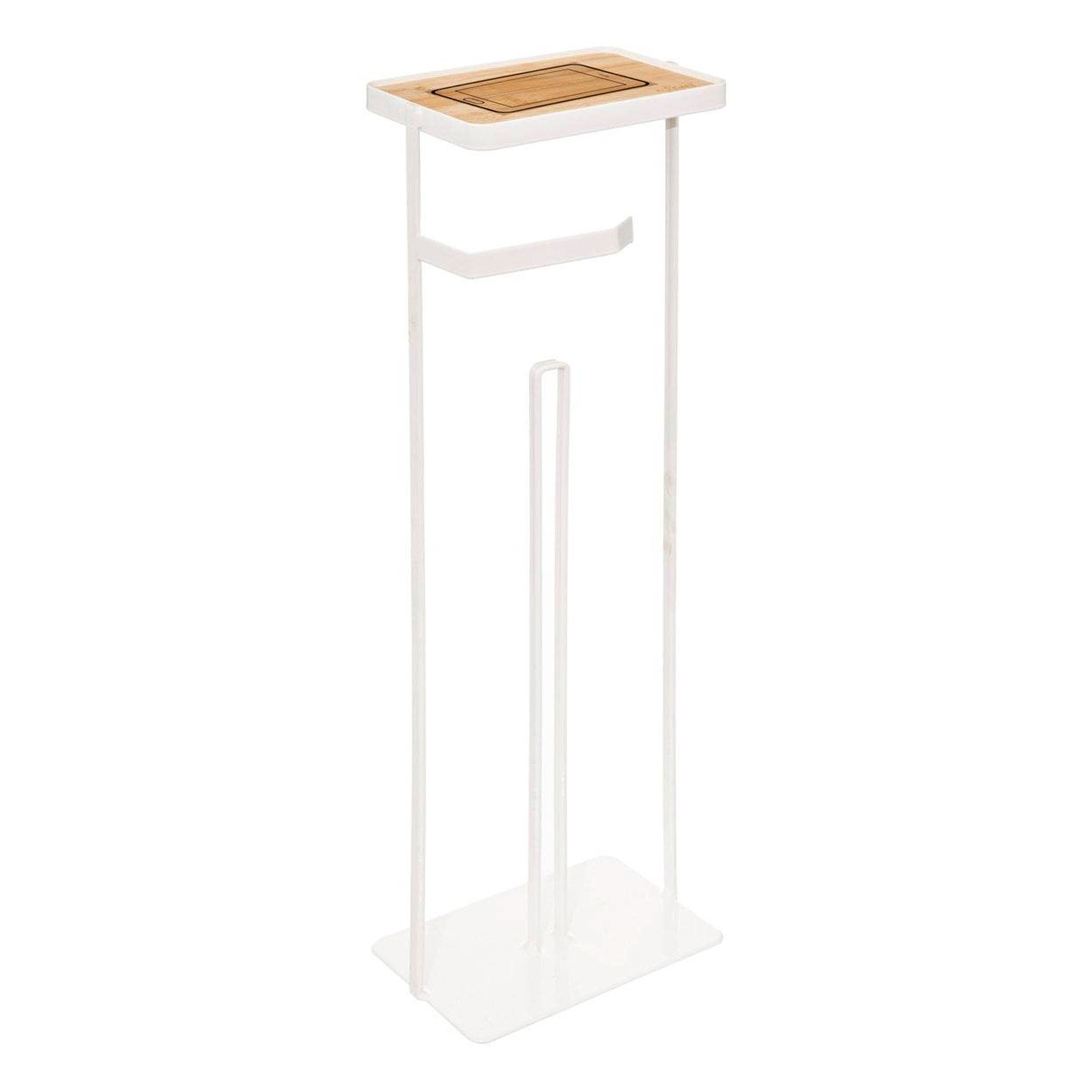 Toilet Paper Holder With Storage And Phone Shelf
