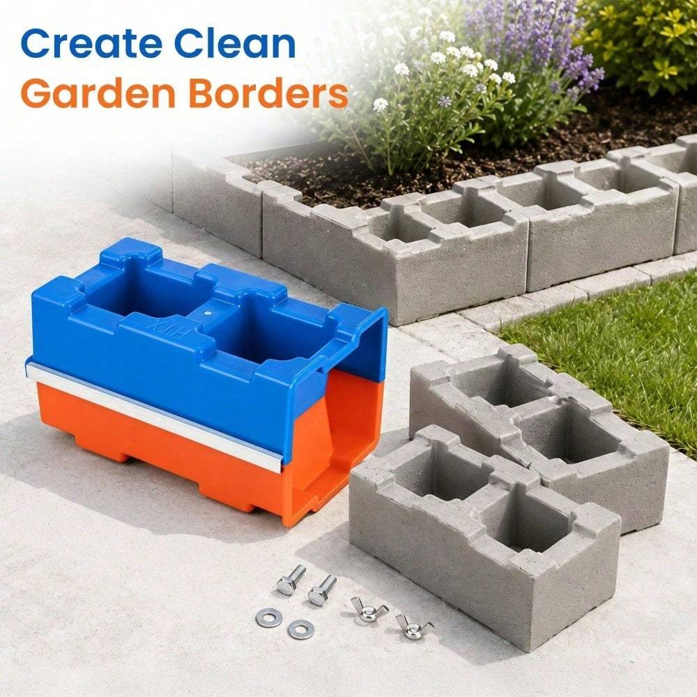 TEMU 32x16x17cm Interlocking Hollow Wall Block Plastic Molds, Reusable Cement Concrete Brick Maker Mold