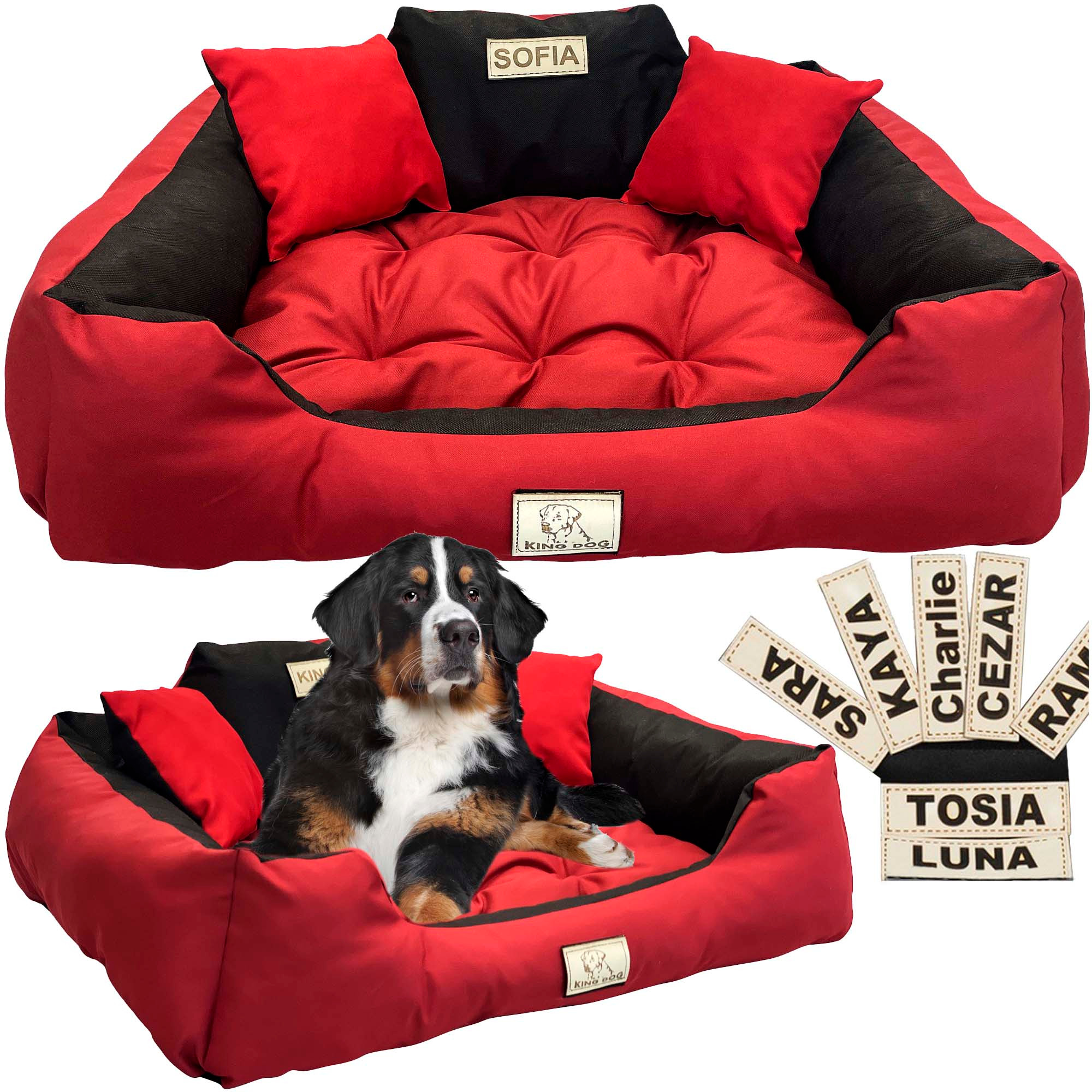 Image of Waterproof Xxl Dog Bed For Large Dogs, 130x105 Cm, With A Name Tag Holder, Featuring A Durable Codura Fabric, Easy To Clean, And Includes An Quilted Cushion For Comfortable Rest In Your