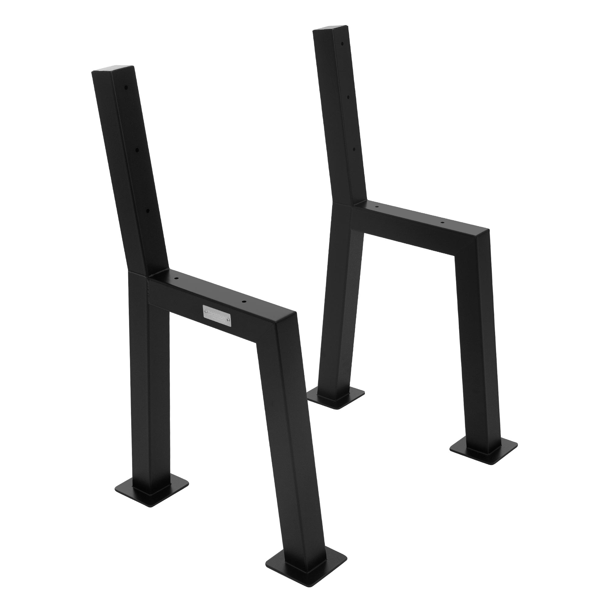 Image of Ml-design 2-piece H-shaped Bench Legs 47x77.5cm, Black Steel, Sturdy Weatherproof , Metal Bench Frame With Backrest For Outdoor Use, Diy Garden Bench, Bench Slides, Bench Feet, Park Bench, Seat Bench