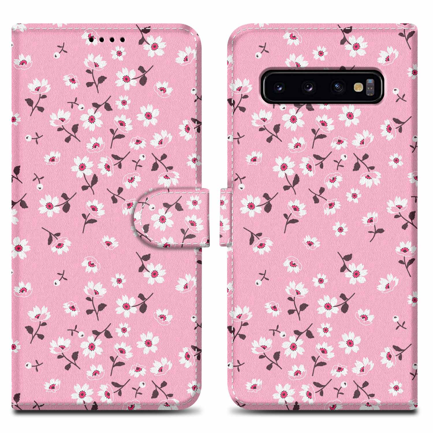 Image of Case Compatible For Galaxy S10 4g Design Crane & Flowers No. 9 Protective Cover With Magnetic Closure, Stand Function And Card Slot Flip Case Cover Phone Case Foldable Case Book Bag