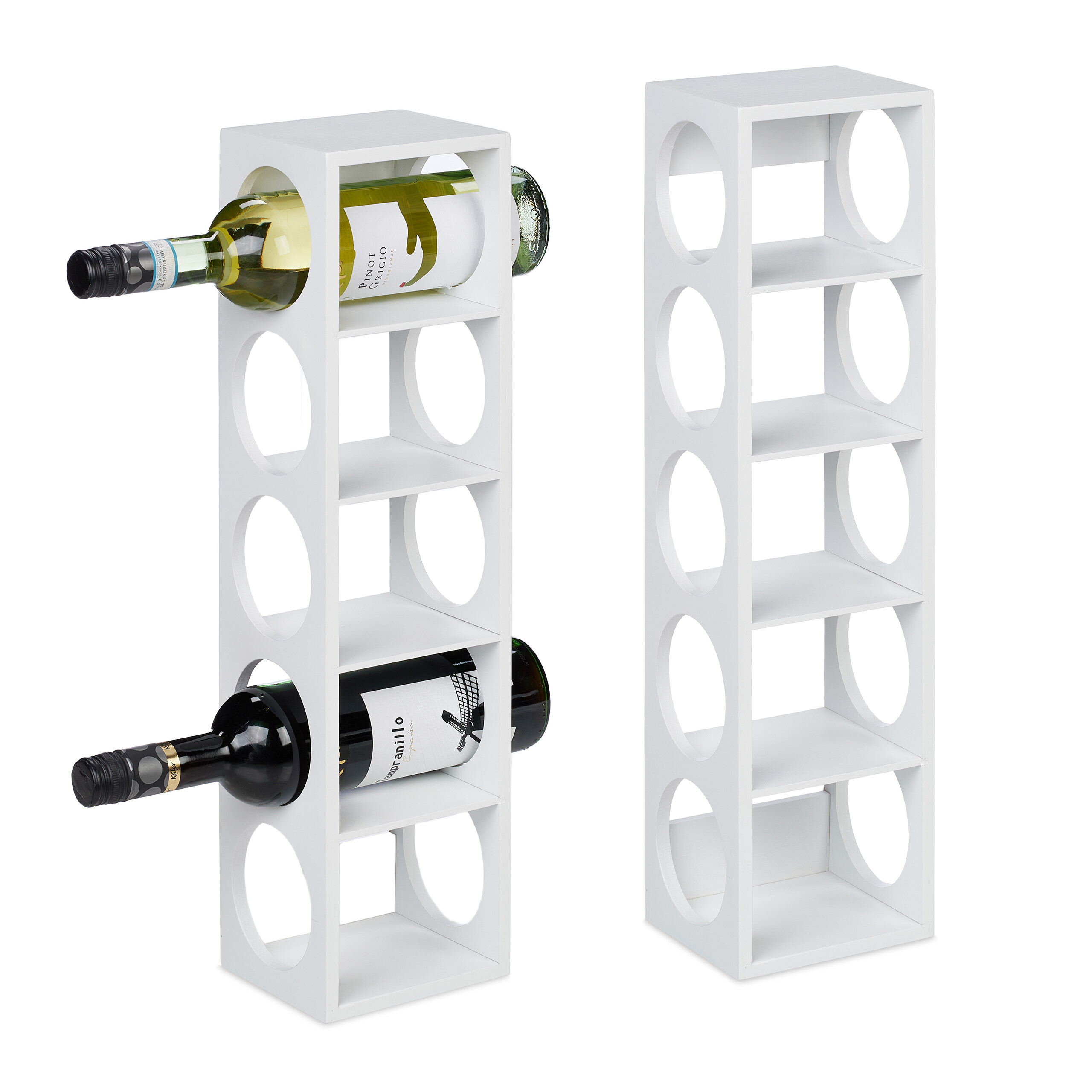 2 X White Wine Rack - (w)14 X (h)53 X (d)12 Cm