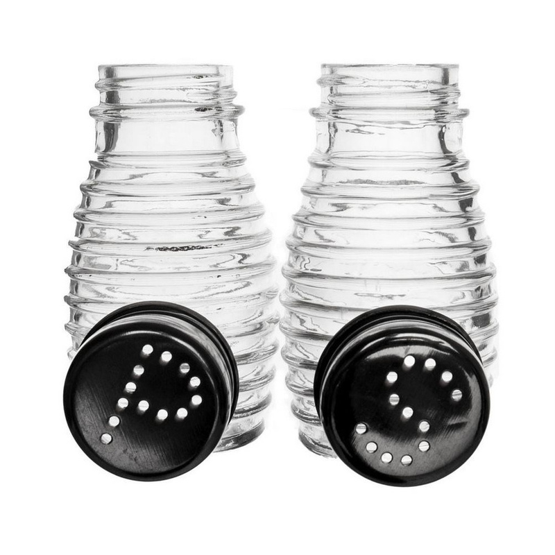 A Set Of Glass Salt And Pepper Shakers, 2pcs.