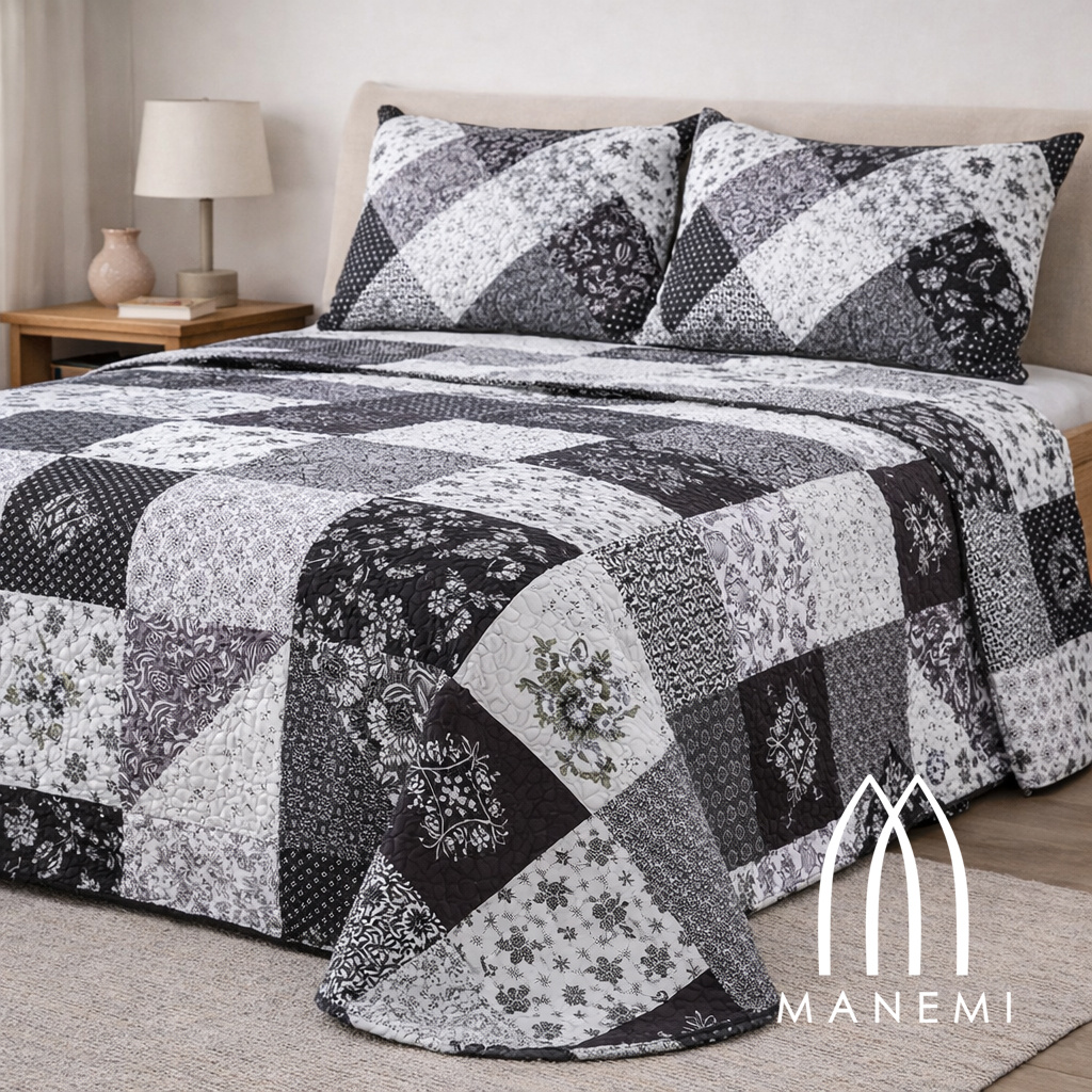 TEMU MANEMI - Colcha para verano y - Colcha para cama inluye 1 o 2 de cojin ，Colcha cubre cama 100% poliester, y transpirable. El diseño de la de
