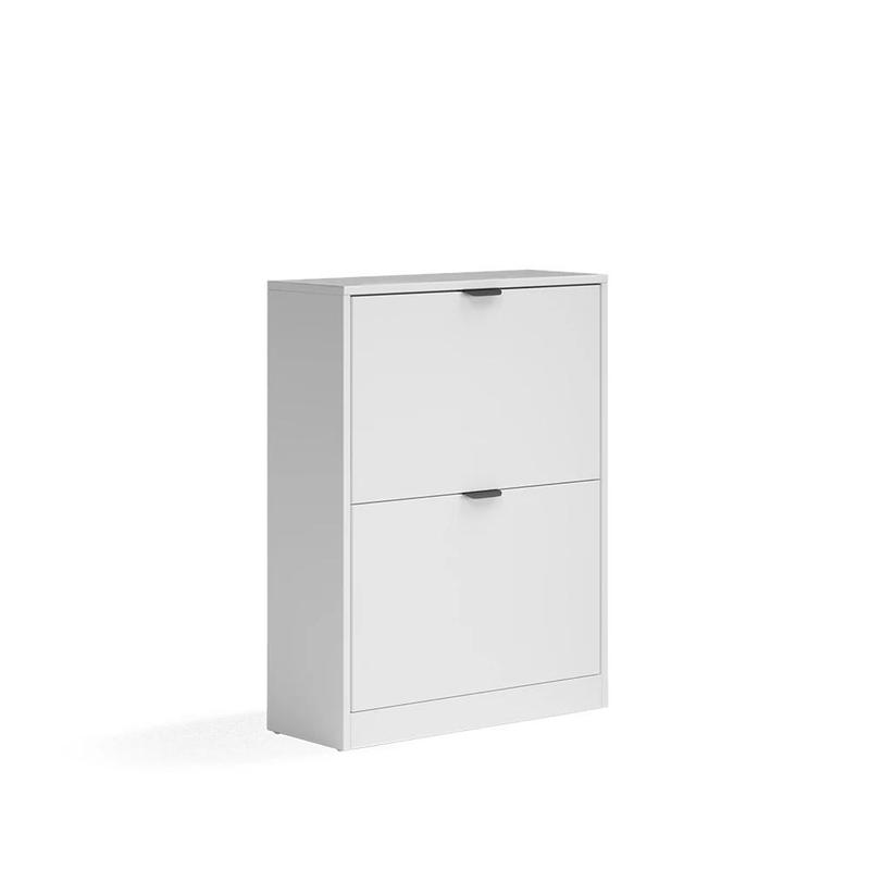 Image of Shoe Rack White/black 59 X 77.6 Cm With 2 Compartments The Shoe Cabinet Shoe Rack Shoe Commode The Hallway Cabinet, 15 Mm