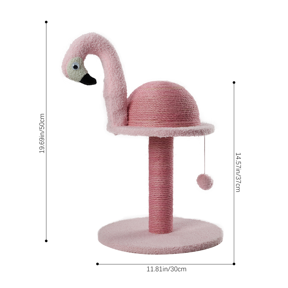 Pink Flamingo Cat Scratching Ball, Sisal Material Decorative Display