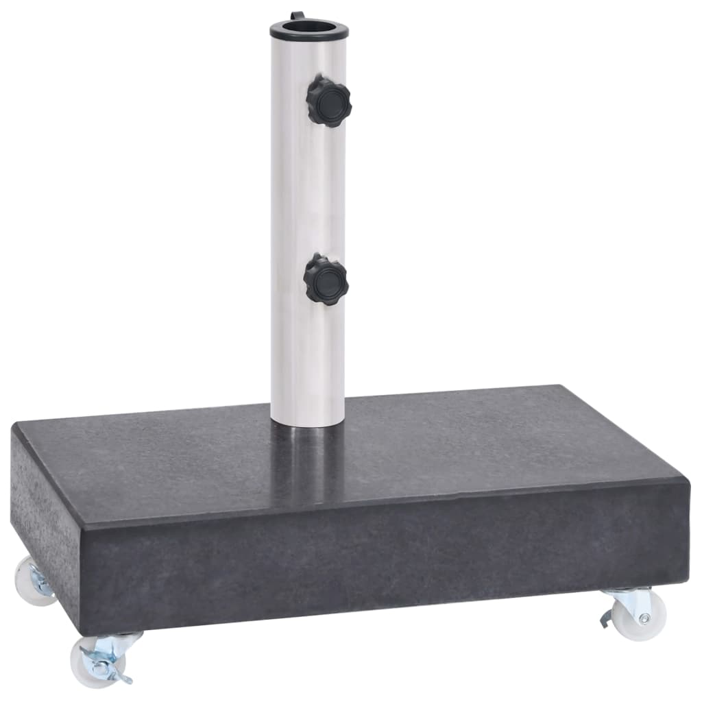 Image of Vidaxl Umbrella Stand With Wheels Sun Umbrella Stand Umbrella Holder Sun Umbrella Stand Foot Black 45x25x8cm Granite
