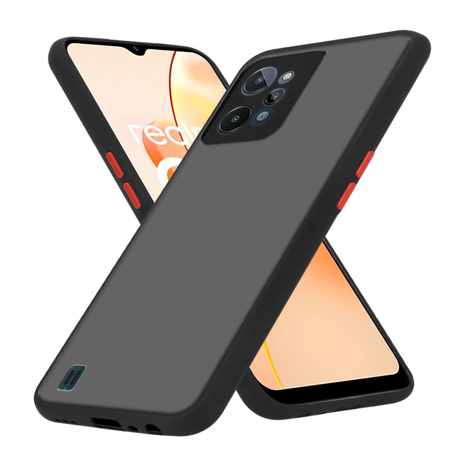 Case Compatible For Realme C31 Hybrid Protective Cover With Tpu Silicone Inner And Matte Plastic Back Case Cover Phone Case