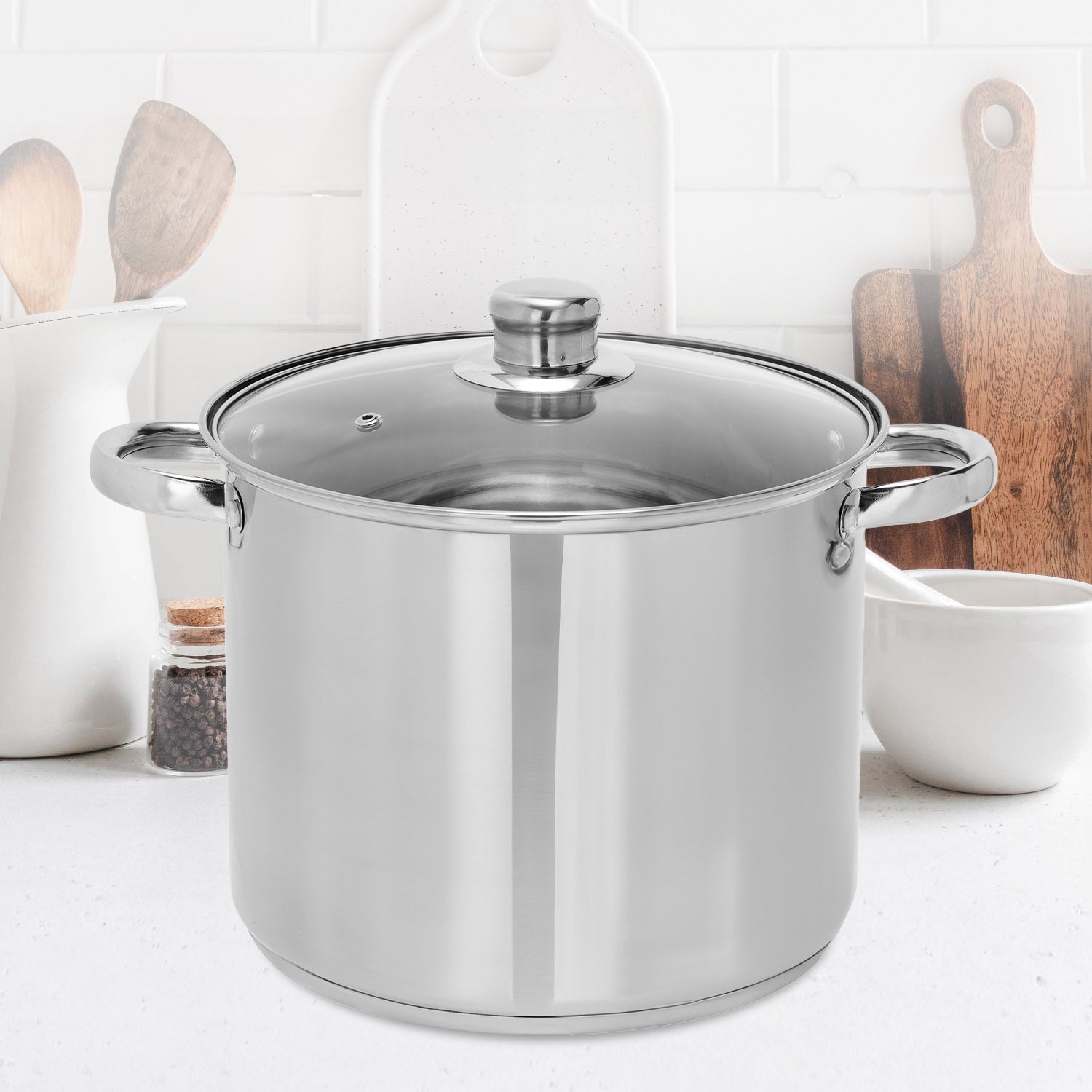 Image of Soeppan - Glass Lid - 9l - 24 Cm - Induction And Gas Compatible - Dishwasher Safe - Stainless Steel