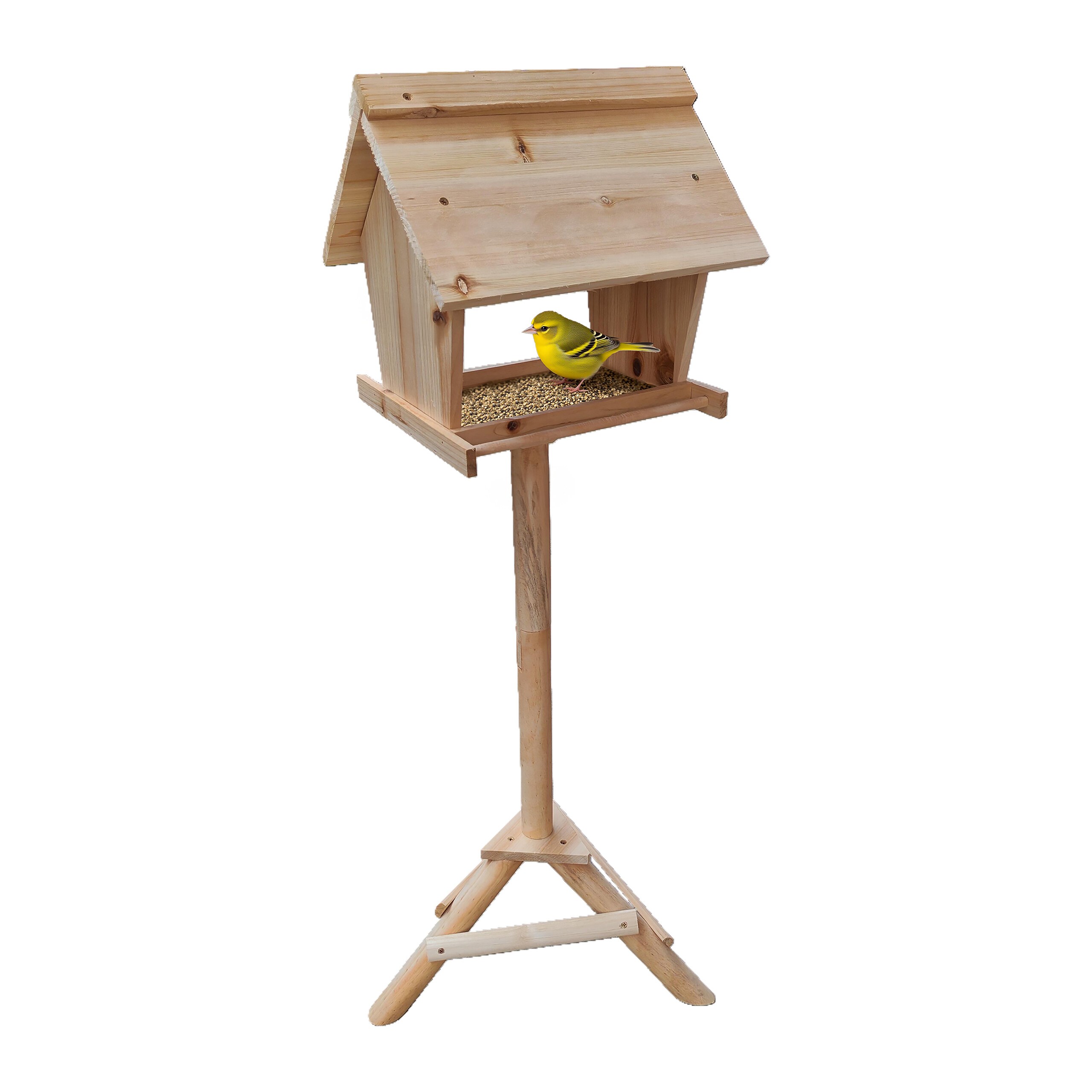 Natural Bird Feeder - (w)32 X (h)107 X (d)27 Cm