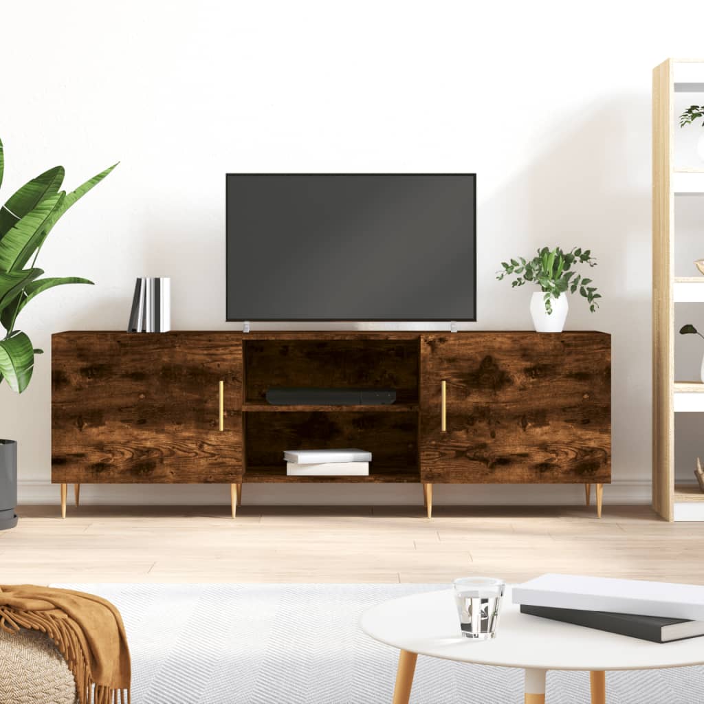 Vidaxl Tv Cabinet Smoked Oak 150x30x50 Cm Wood
