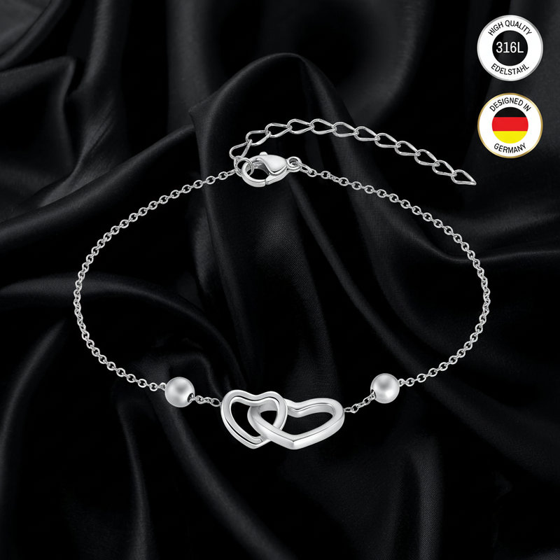 Ladies' Anklet - Silver Color - Heart - Waterproof