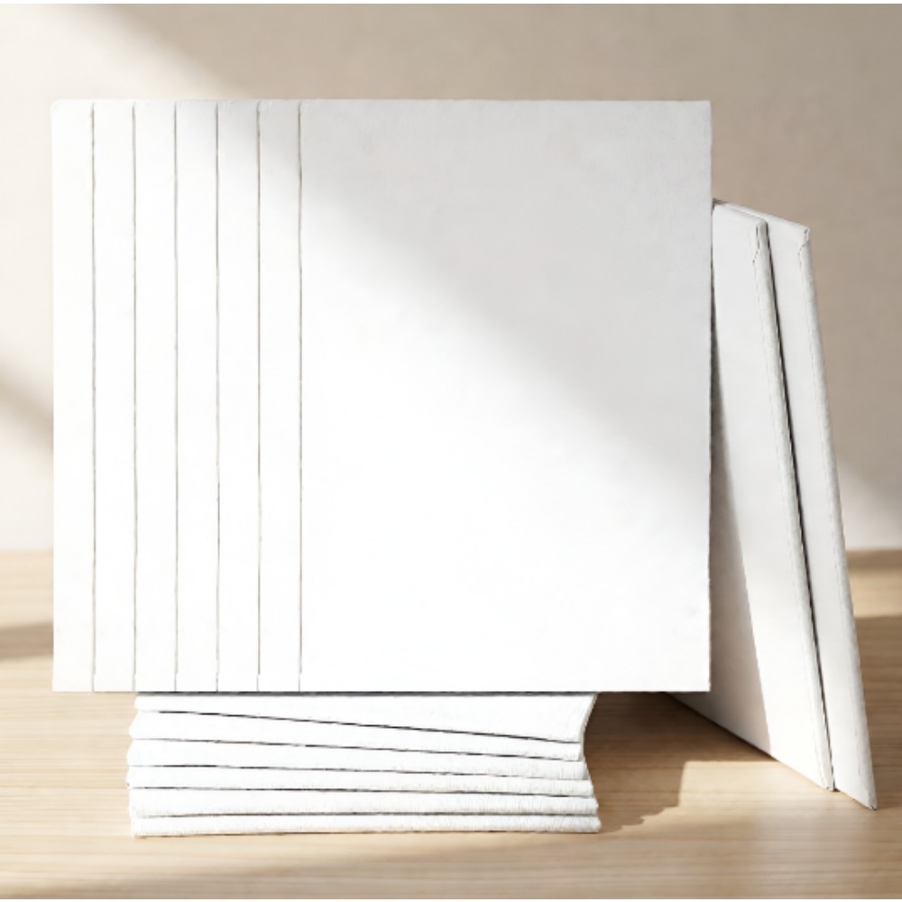 TEMU A Set Of 15 12x18cm (4.7x7in) White Canvas Boards For Painting Acrylic Oil Paintings, Watercolor Crafts, Diy Home Decoration
