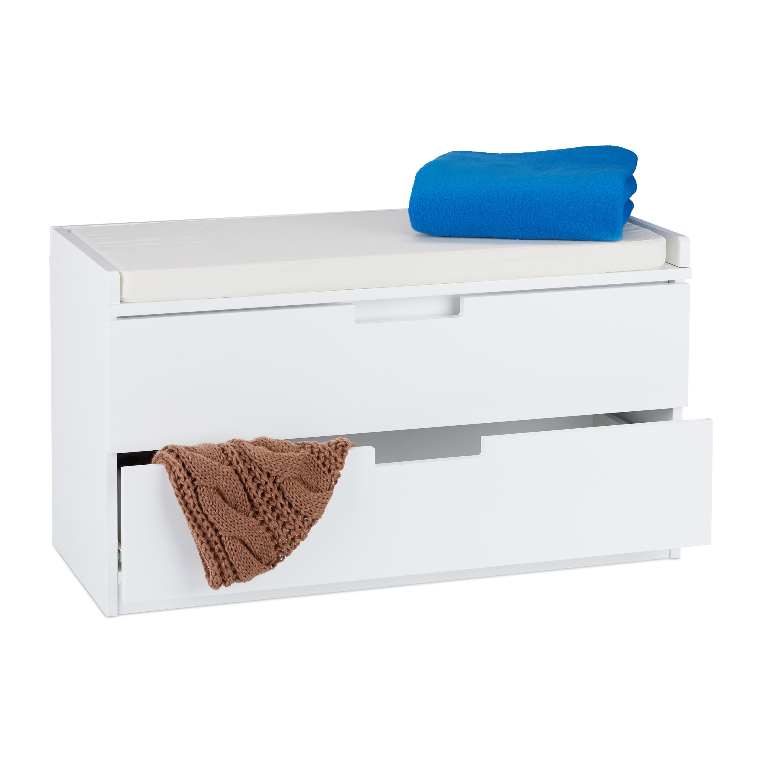 White Storage Bench - (w)80 X (h)45 X (d)36 Cm