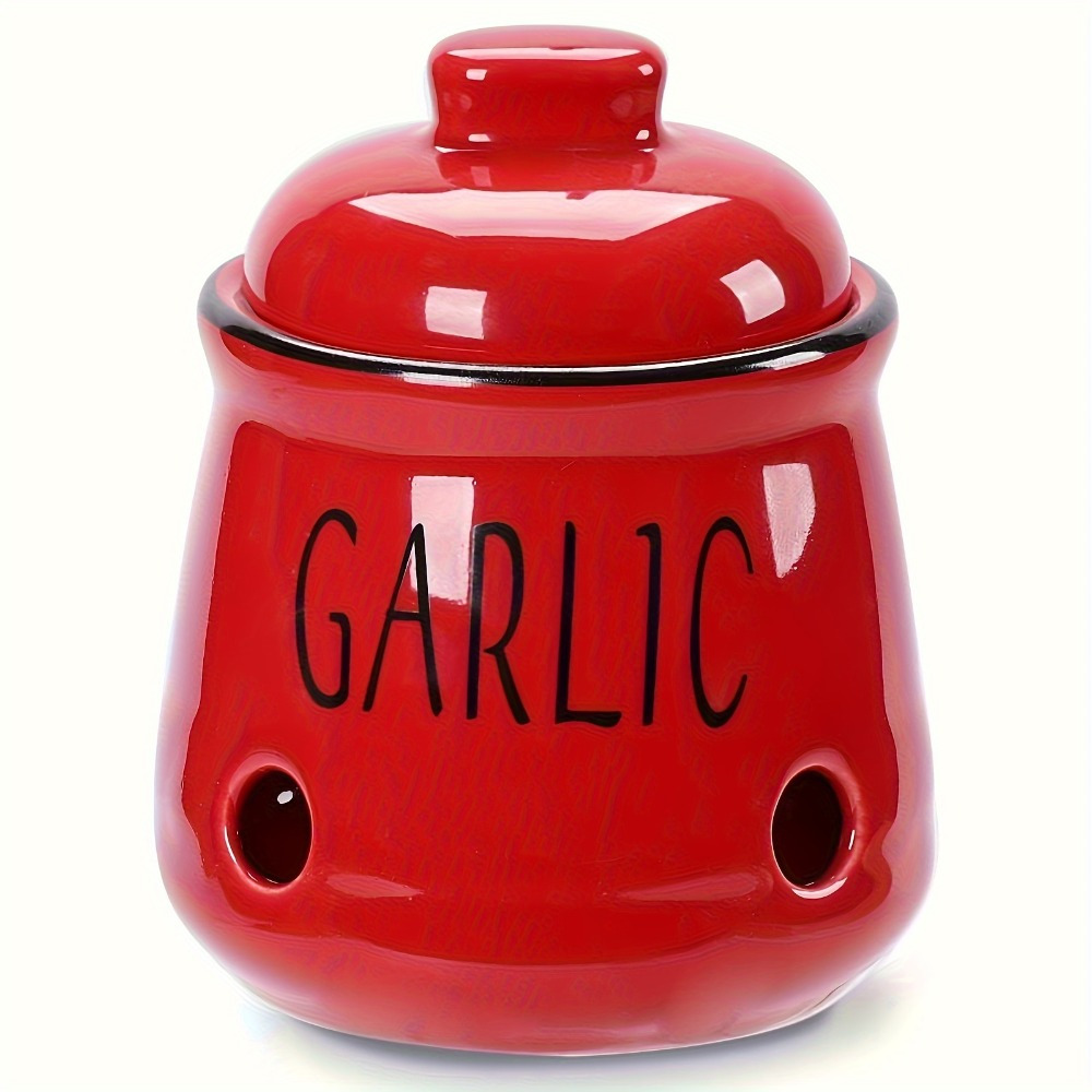 TEMU 1pc Covered Garlic Preservation Box, Garlic Storage Container, Countertop Garlic Rack, Suitable For Kitchen Countertops, Farmhouse Gift, Keeps
