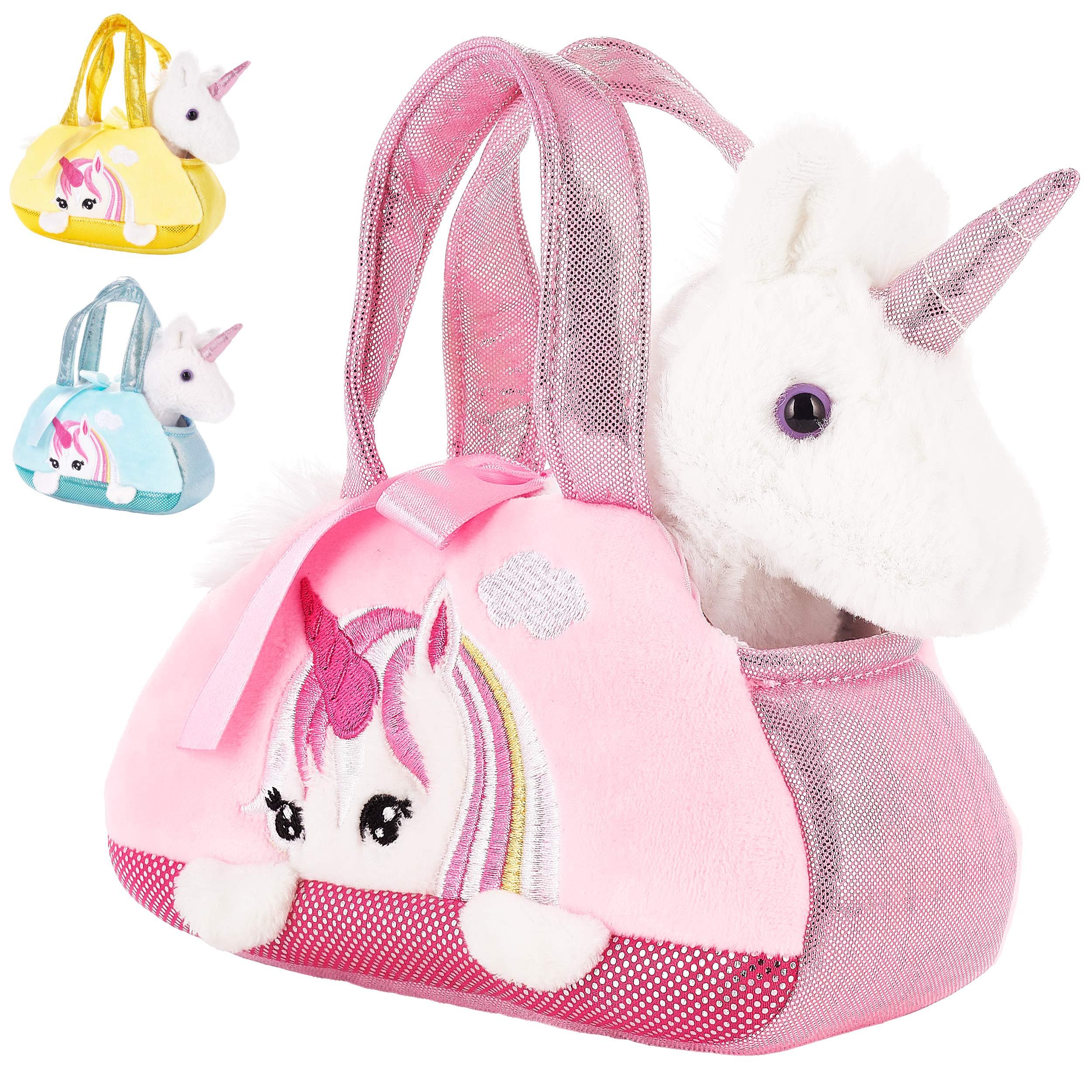 Image of Brubaker Unicorn Bag White - 20 Cm - Plush Toy In Handbag