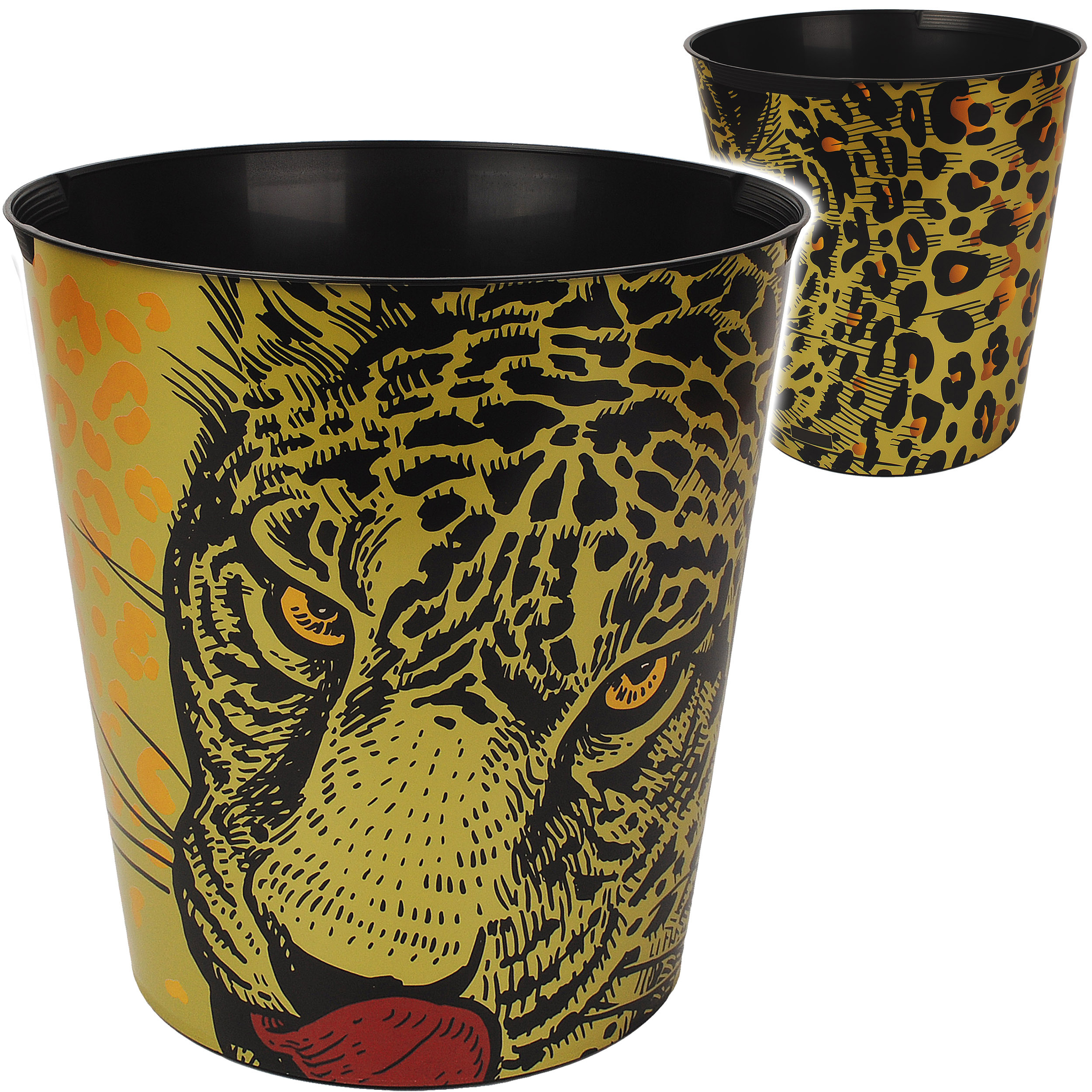Image of Wastebasket / Container - Leopard - Zoo Animal / Tiger Africa - 10 - Waterproof - Made Of Plastic - Ø 28 Cm - Large Trash Can / Bucket - Waste Bin - Storage...