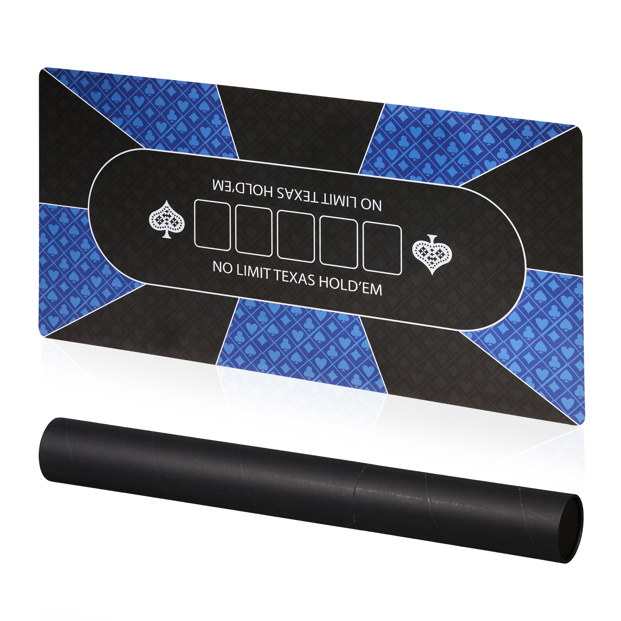 TEMU Tapis de poker noir, 120 x 60 cm, épaisseur 2 mm, en polyester, caoutchouc et carton, dessous antidérapant, imperméable, avec étui de rangement,