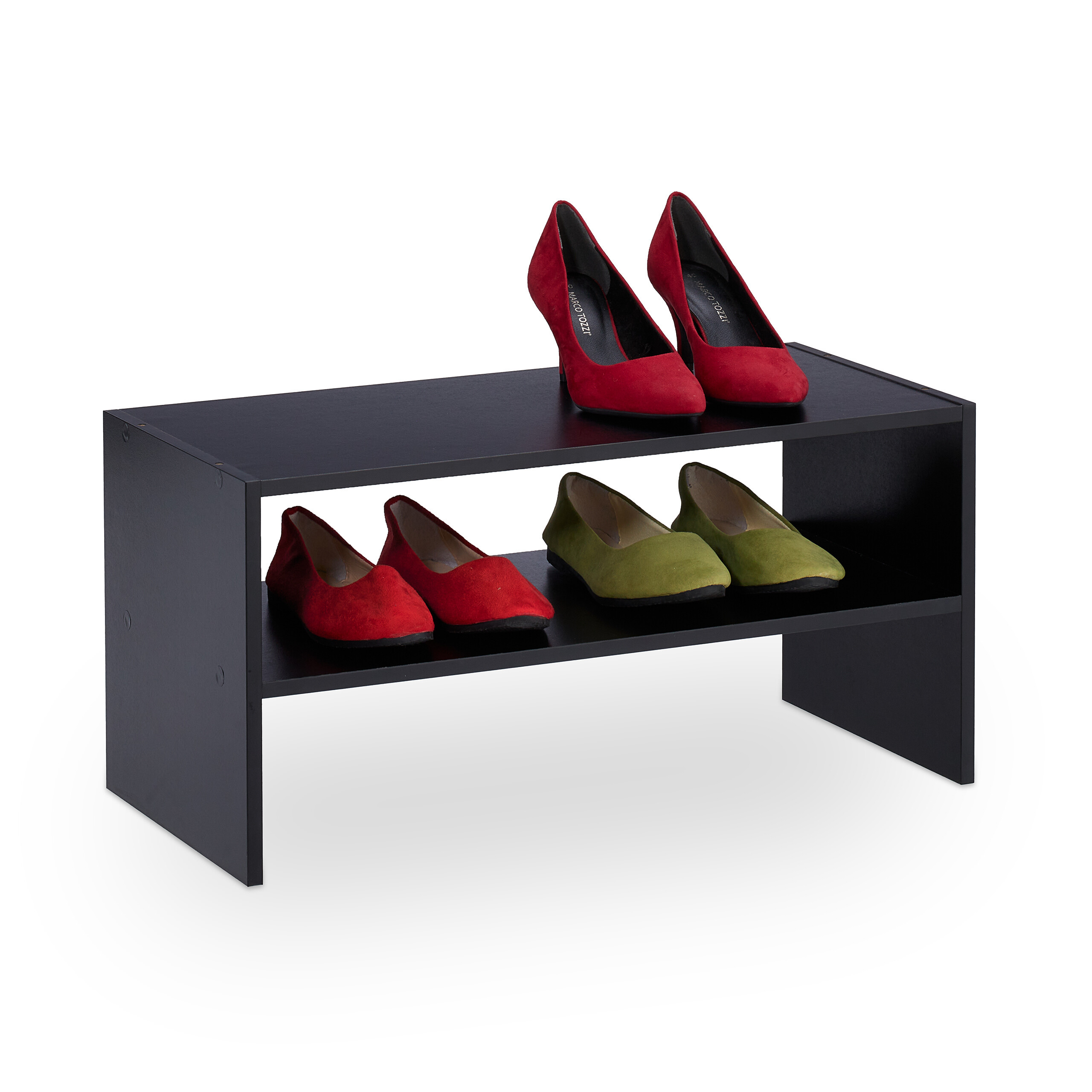 Shoe Rack In Black - (w)60 X (h) X (d) Cm