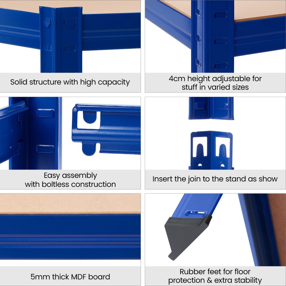 5-Layer Heavy-Duty Shelves, Adjustable Height