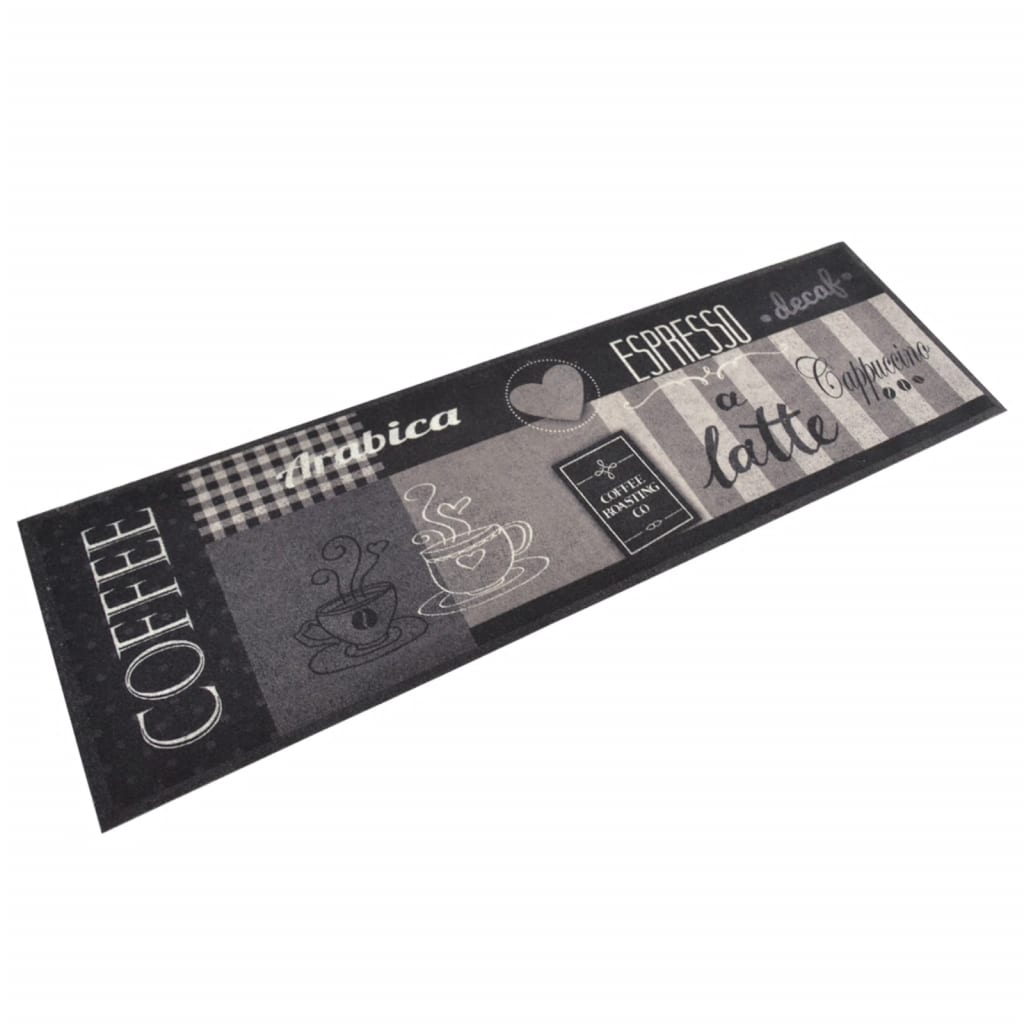 Vidaxl Kitchen Rug, Non-slip Washable Kitchen Runner, Machine Washable Carpet Runner For Kitchen, Coffee Black Velvet, 45x150cm