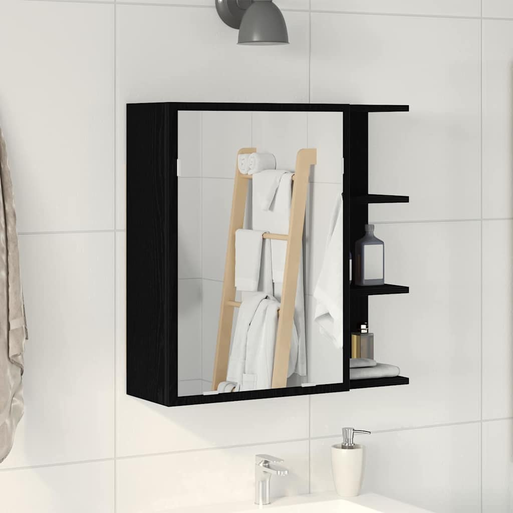 Image of Vidaxl Modern Bathroom Mirror Cabinet With 5 Shelves | Wall-mounted Storage Solution | Stylish Minimalist Bathroom Furniture For Organized Spaces