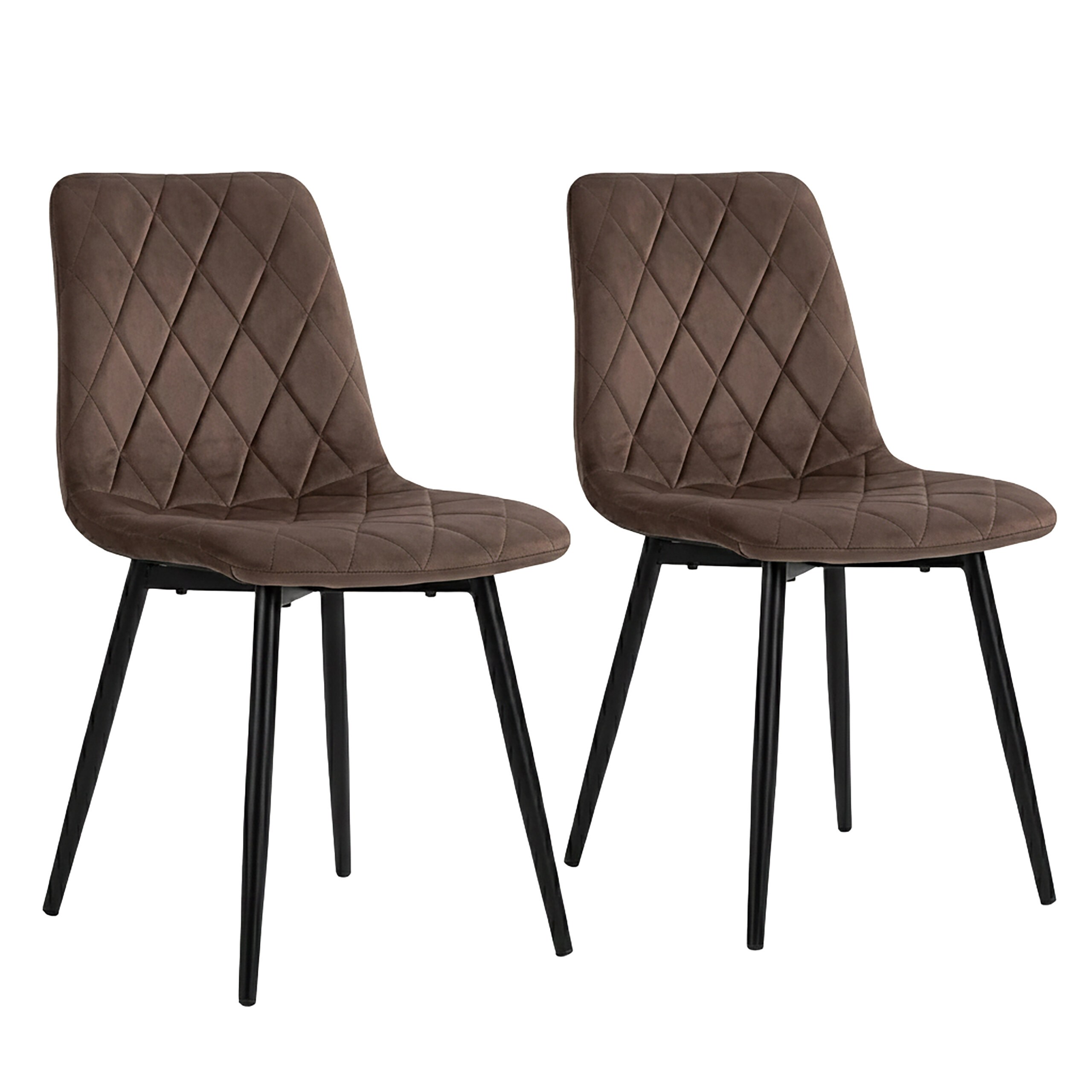 2 X Dining Room Chair In Brown - (w)43 X (h)86 X (d)53.5 Cm