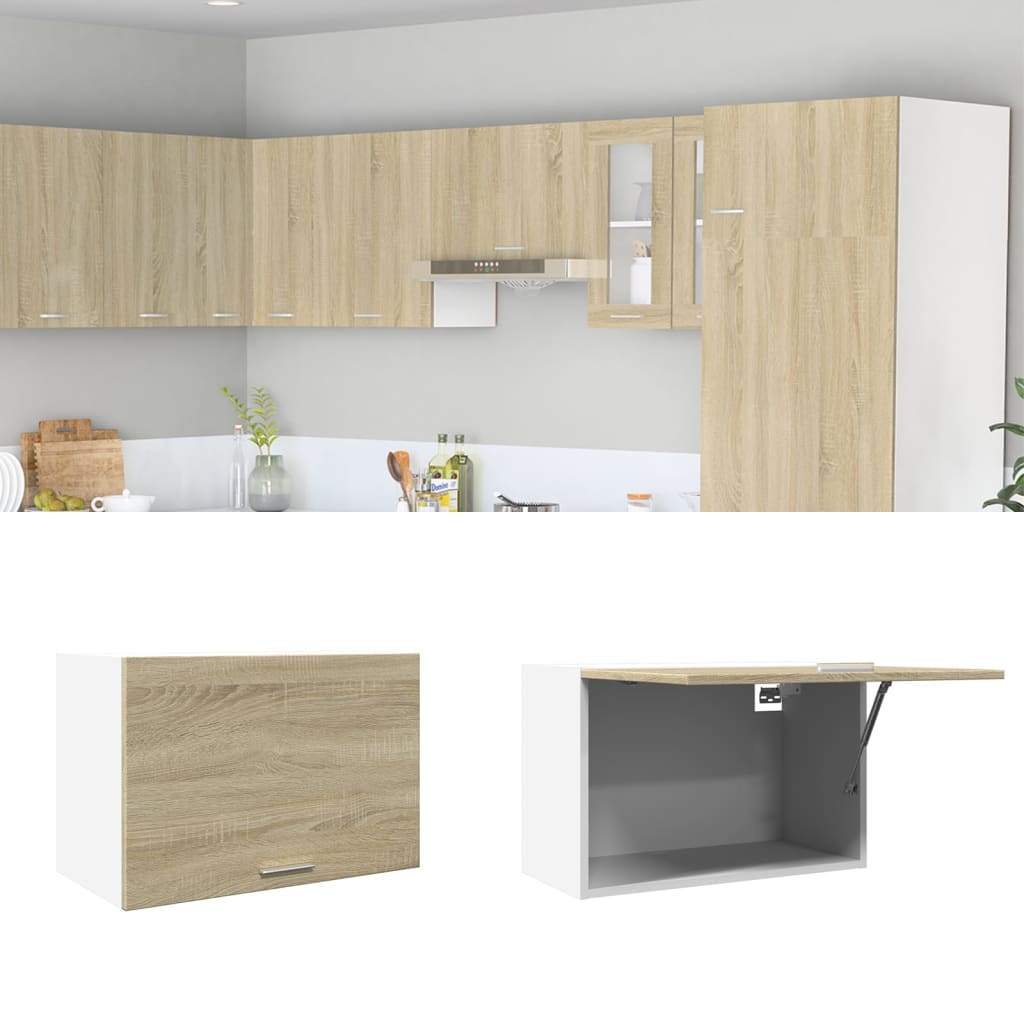 Image of Vidaxl Wall Cabinet "" Oak 60x31x40 Cm Wood Material, Kitchen Cabinet, Built-in Kitchen, Kitchen Unit, Kitchen Furniture, Upper Cabinet, Kitchen Cupboard