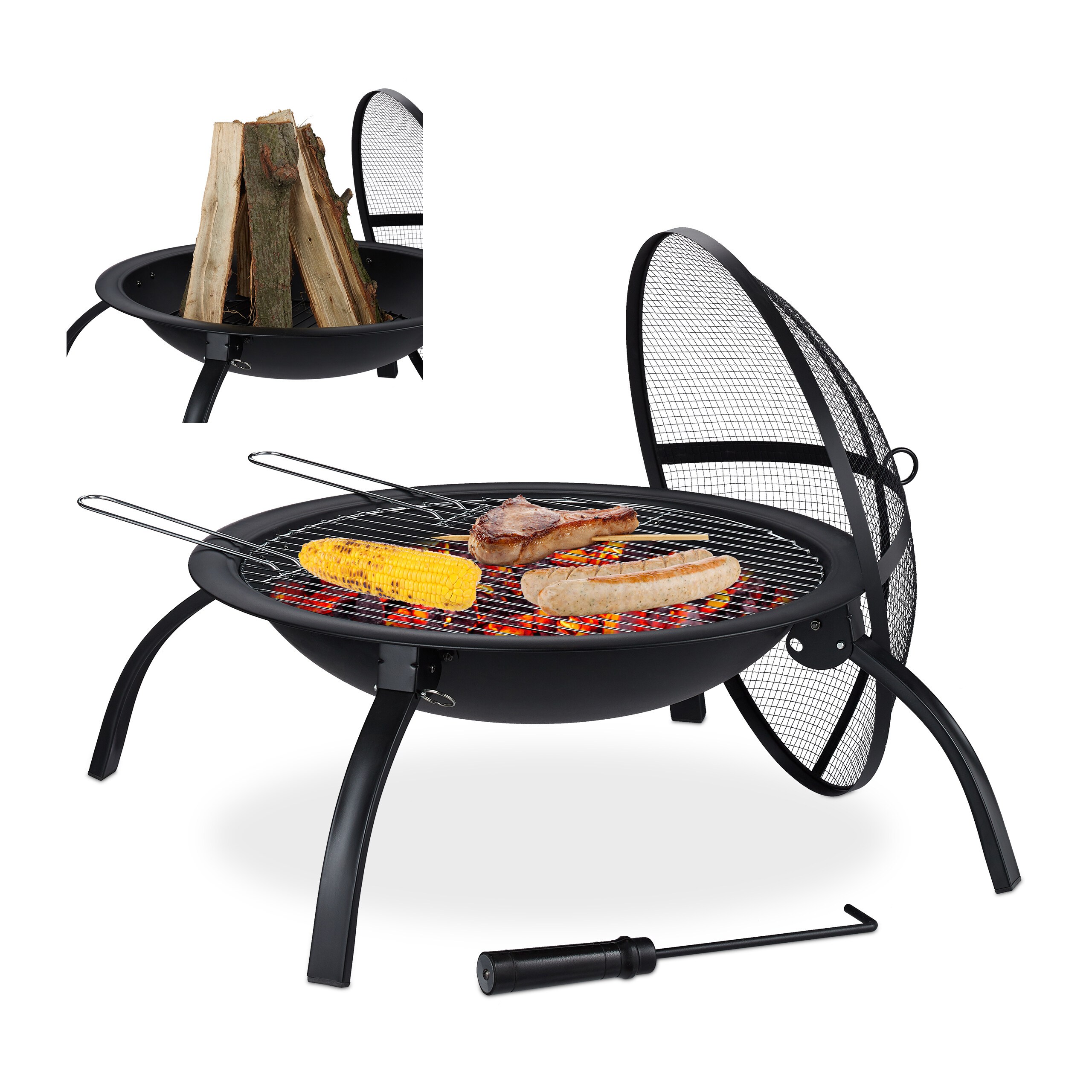 Fire Bowl In Black Ø 56.5 Cm