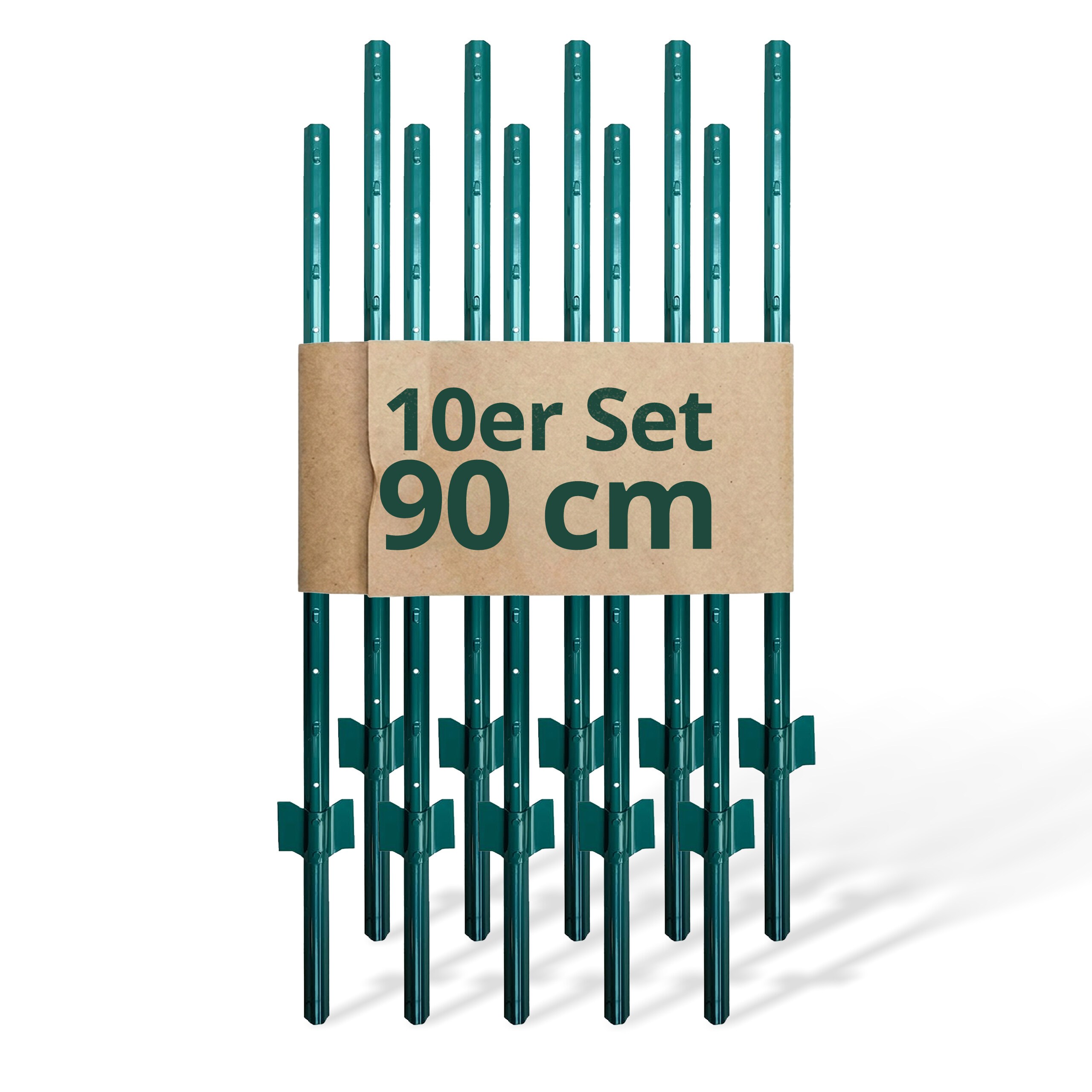 10 Green Fence Posts - 90 Cm
