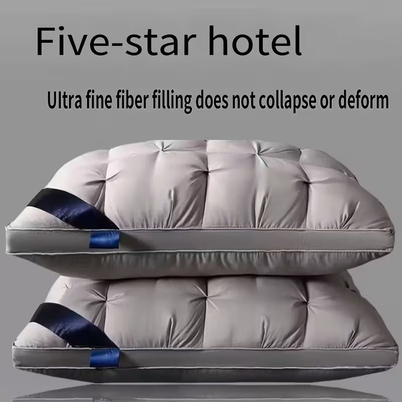 Two Comfortable Pillow for Sleeping, Luxury Hotel-Quality Bed Pillows, White Standard Style, Pillow for Sofa/ Bed/ Car Seat