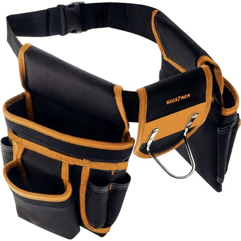 TEMU 21862 Multifunctional Belt Bag With Tool Holder, Black And Yellow