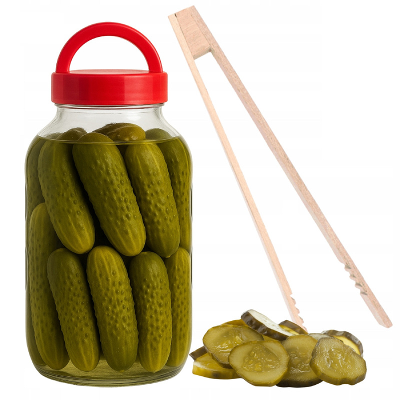 Jar 3l For Pickling , Sauerkraut, Fermented Vegetables With Lid And Tongs