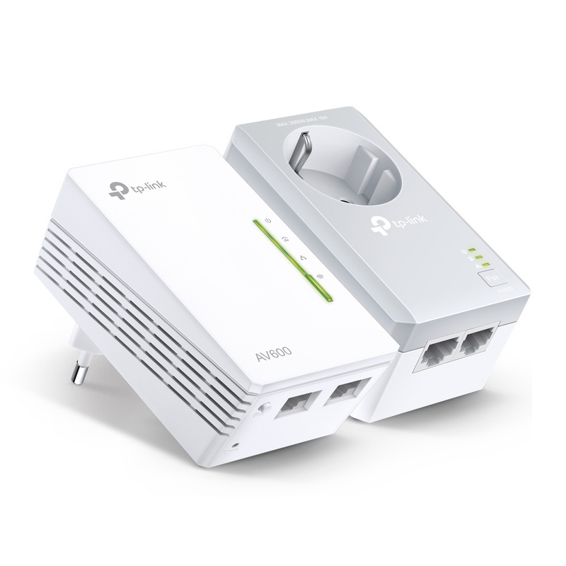 Tp-link Tl-wpa4226kit Av600 Wifi N300 Network Adapter (300 Mbps, 4 Ports, Outlet, , Compatible With Other Brands' Adapters, 2-pack) White