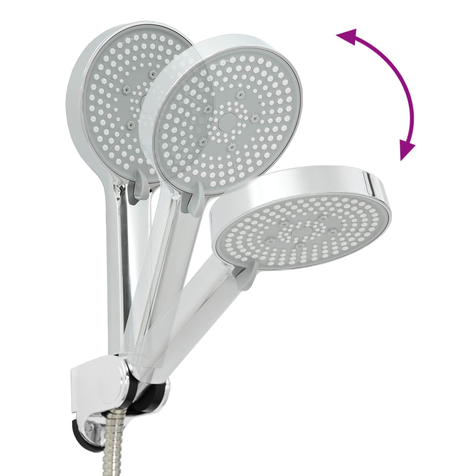 Mayfair Chrome Shower Head Set with Rectangular Mixer Tap