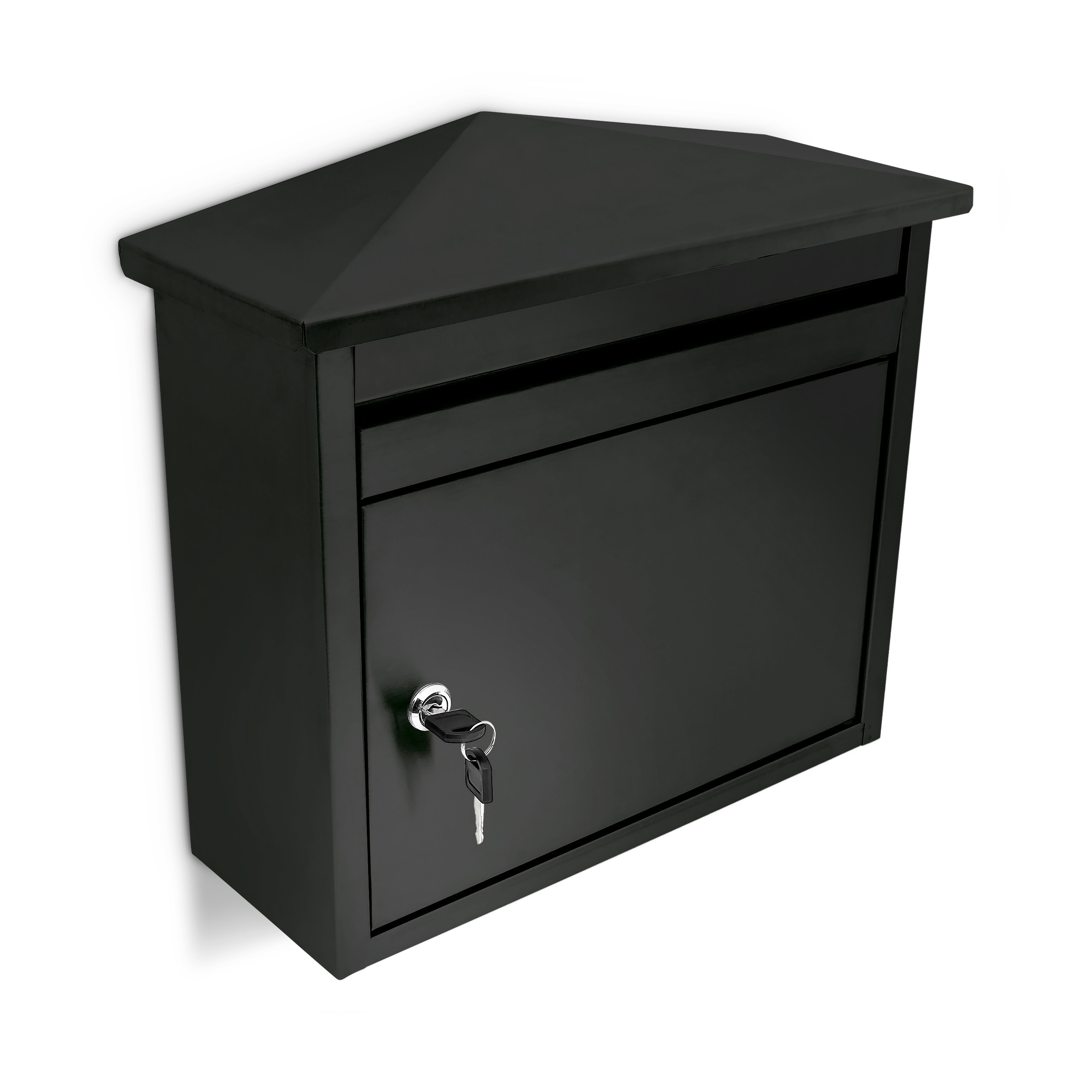 Mailbox In Black - (w)41 X (h)37 X (d)16 Cm