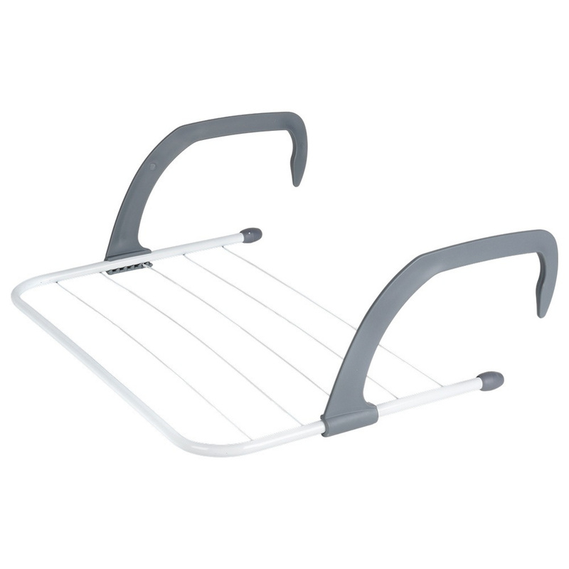 TEMU Clothes Drying Rack For Radiator, Metal, White, 51x34 Cm, Compact And Practical, Ideal For Small Apartments, With 6 Tubes 47 Cm Long, Load 6 Kg,