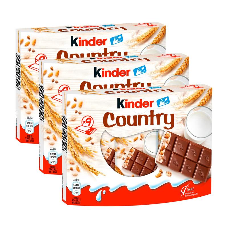 3x Ferrero Kinder Country 9st 211, 5g (3x211, 5g)