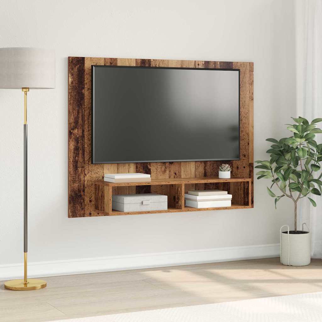 Vidaxl Tv Cabinet Set 120 .5 X 90 Cm Wood-based Material, Living Room Entertainment Center, Rustic Tv Stand With Storage Space, Space- Shelf, Perfect For Indoors