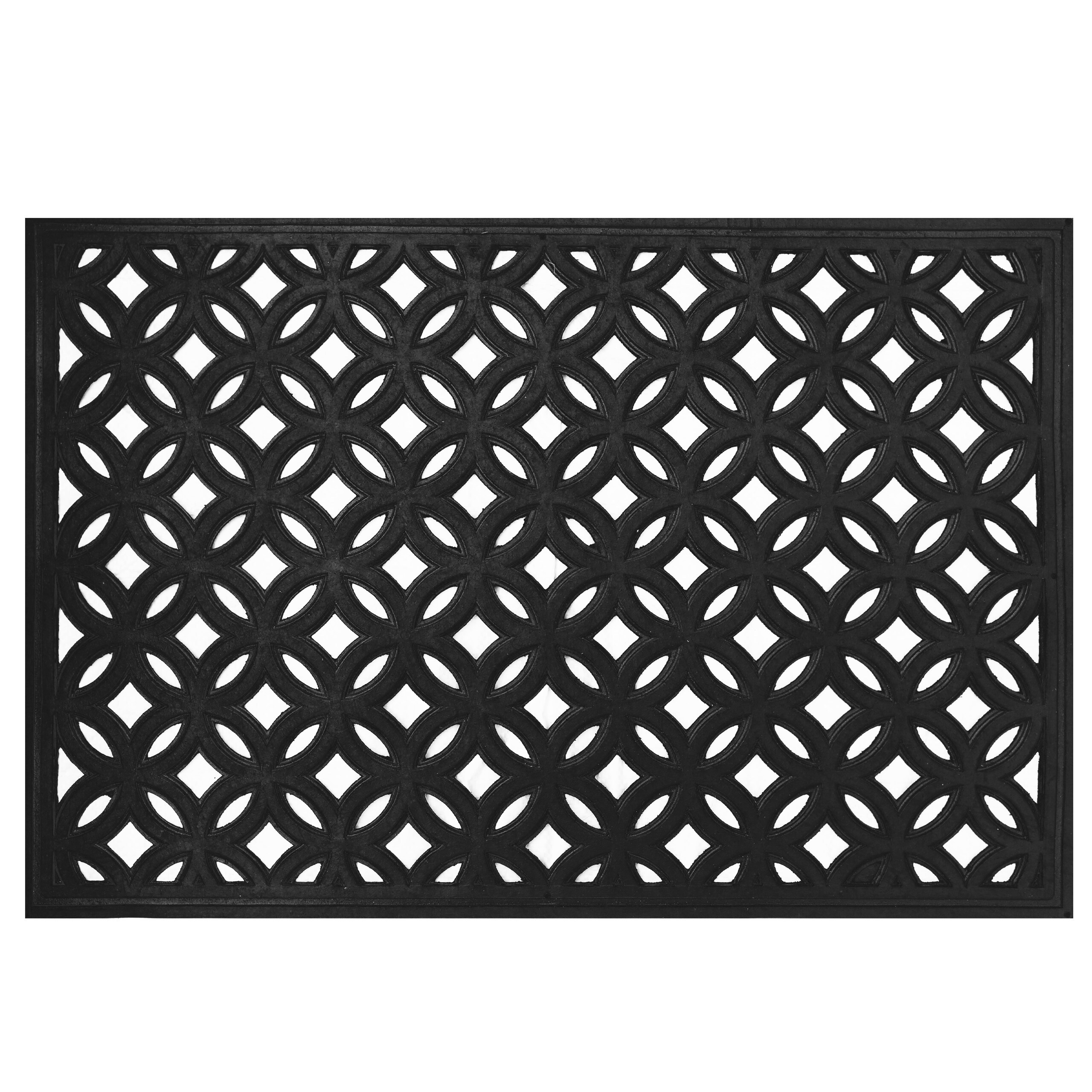 Geometric Doormat In Black - 60 X 40 Cm