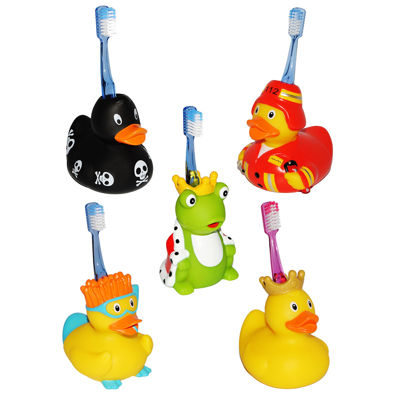 Toothbrush Holder - "" - For The Toothbrush - Frog For Brushing Teeth - Bathroom Bath - Standing Holder / Mount - As A Bathtub Toy