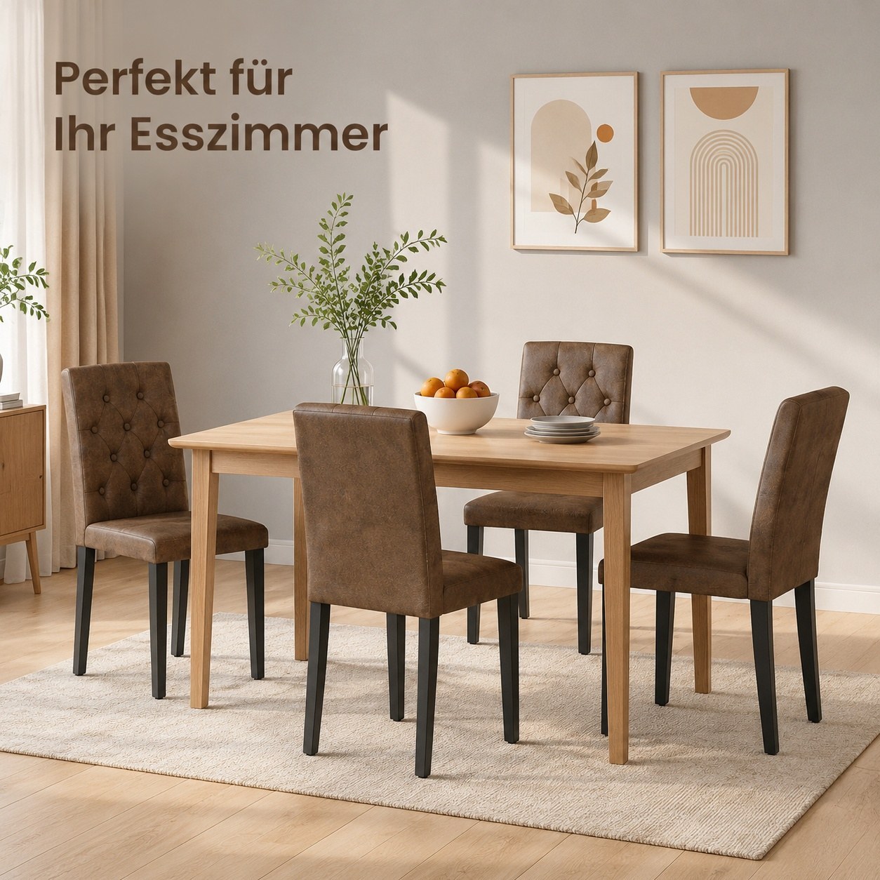 Image of 4pcs Set, Back-supporting Dining Chair With Diamond-patterned Backrest, Elastic Foam Cushioning, Rust-resistant Metal Frame For Versatile Room